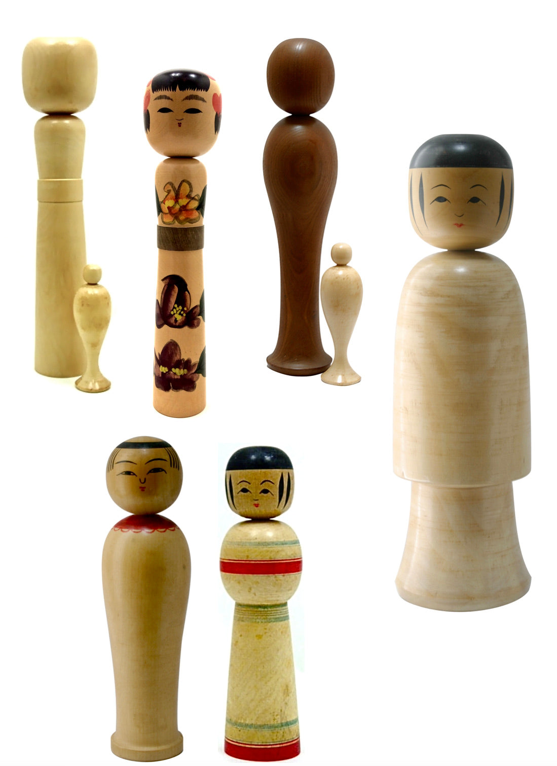 Japanese Traditional Kokeshi | Nambu/Kina-Kina-Kei (Family)