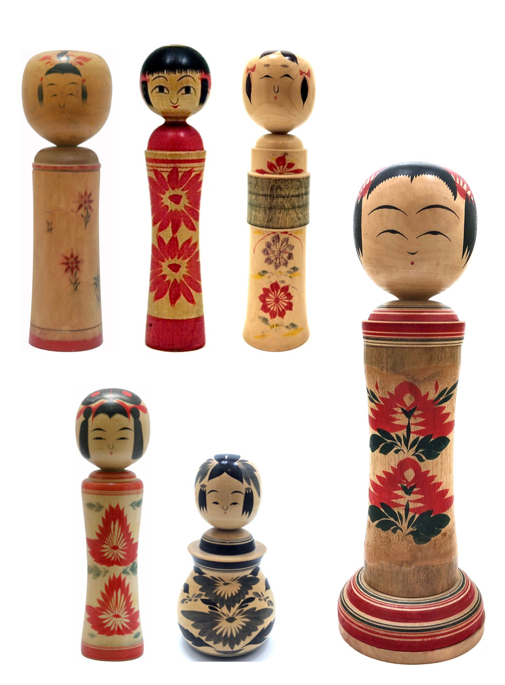 Japanese Traditional Kokeshi Narugo Kei Family