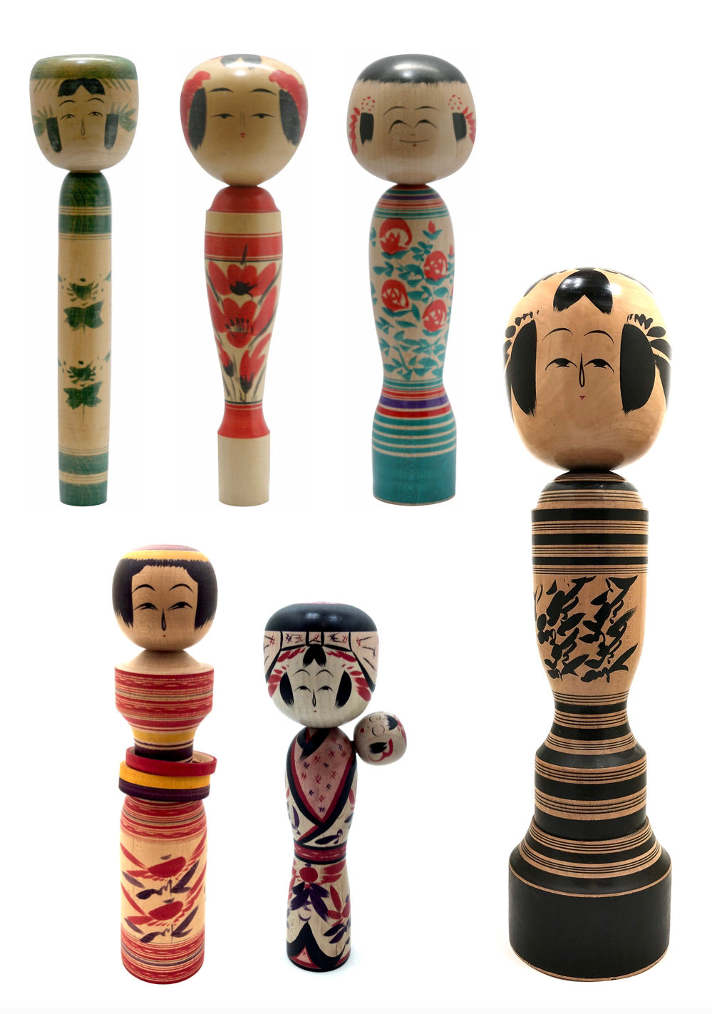 Japanese Traditional Kokeshi | Yamagata-Sakunami-Kei (Family)