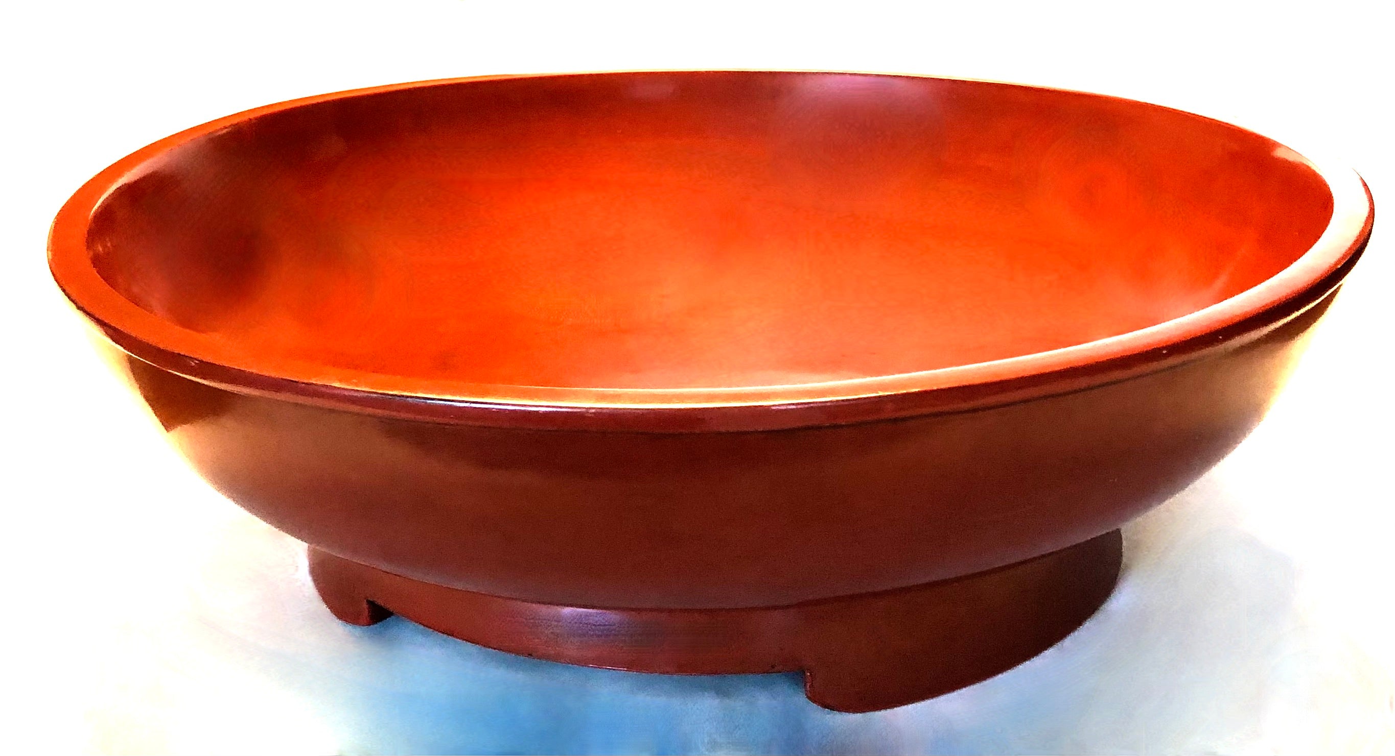 Antique Japanese Negoro-nuri Lacquer Buddhist Ritual Wash Basin ‘Ashitsuki-darai’