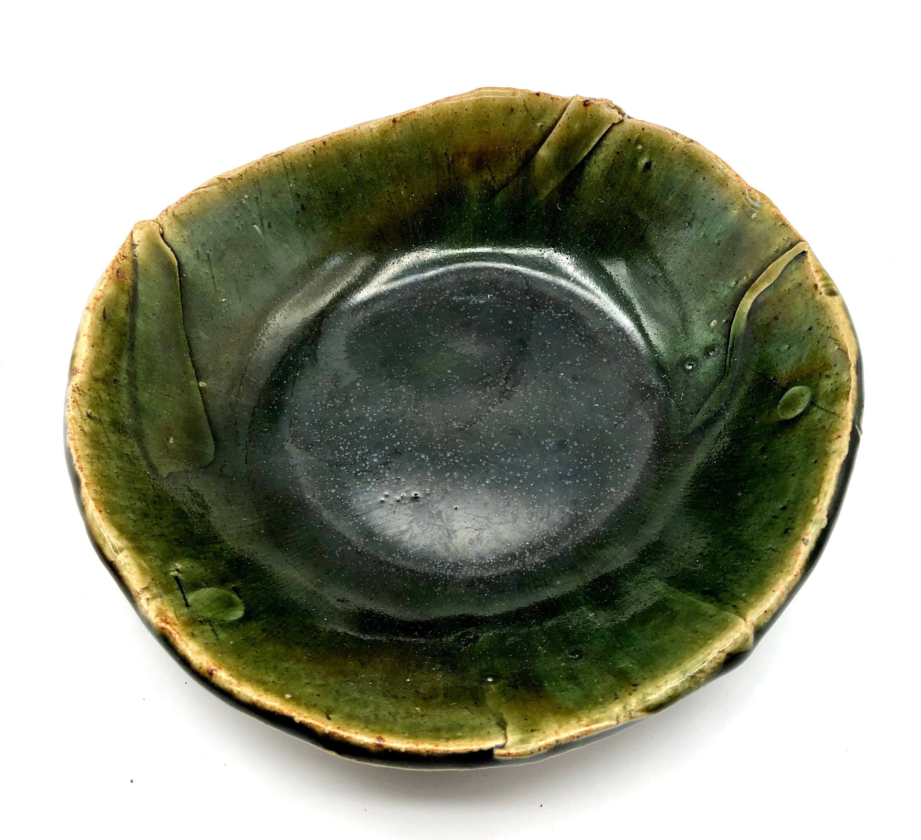 Vintage Japanese Mino/Oribe Yakimono Bowl | Vintage Japanese Tea Kaiseki Mukozuke Serving Piece