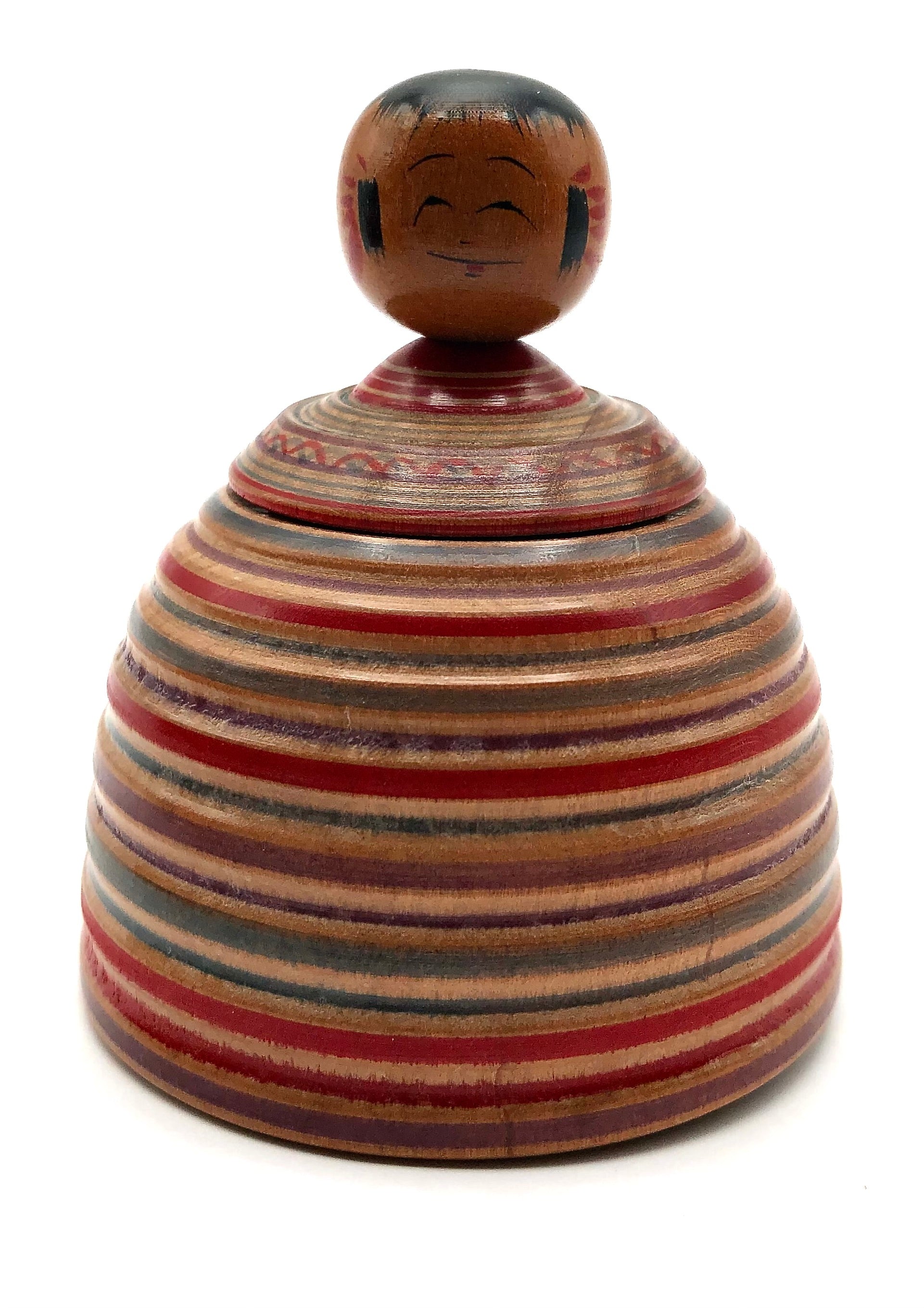 Japanese Traditional Zao Ejiko Kokeshi with Five Miniature “mame-omocha” Kokeshi by Mito, Hiroshi