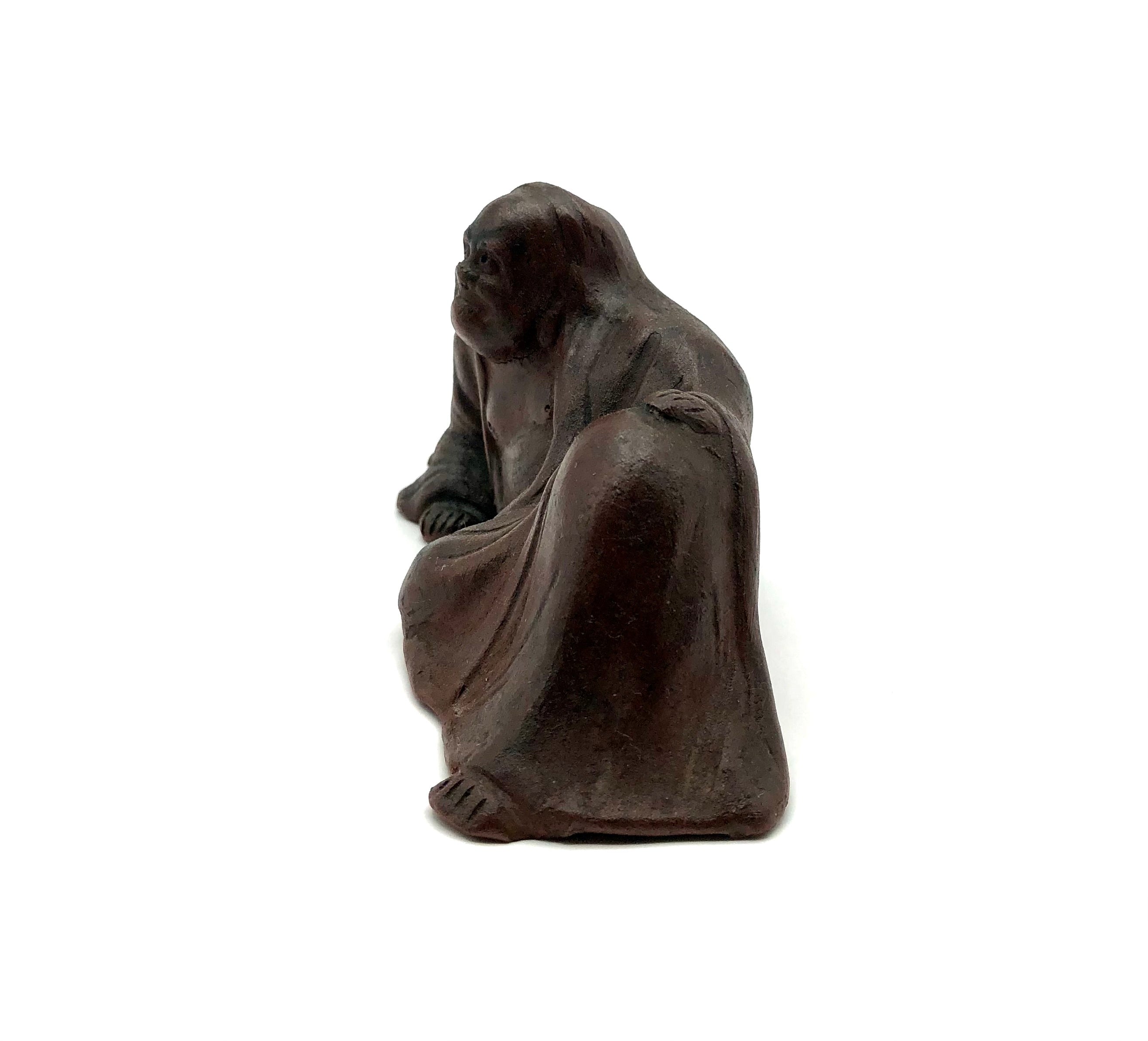 Japanese Antique Bizen-yaki Reclining Daruma | Bodhidharma