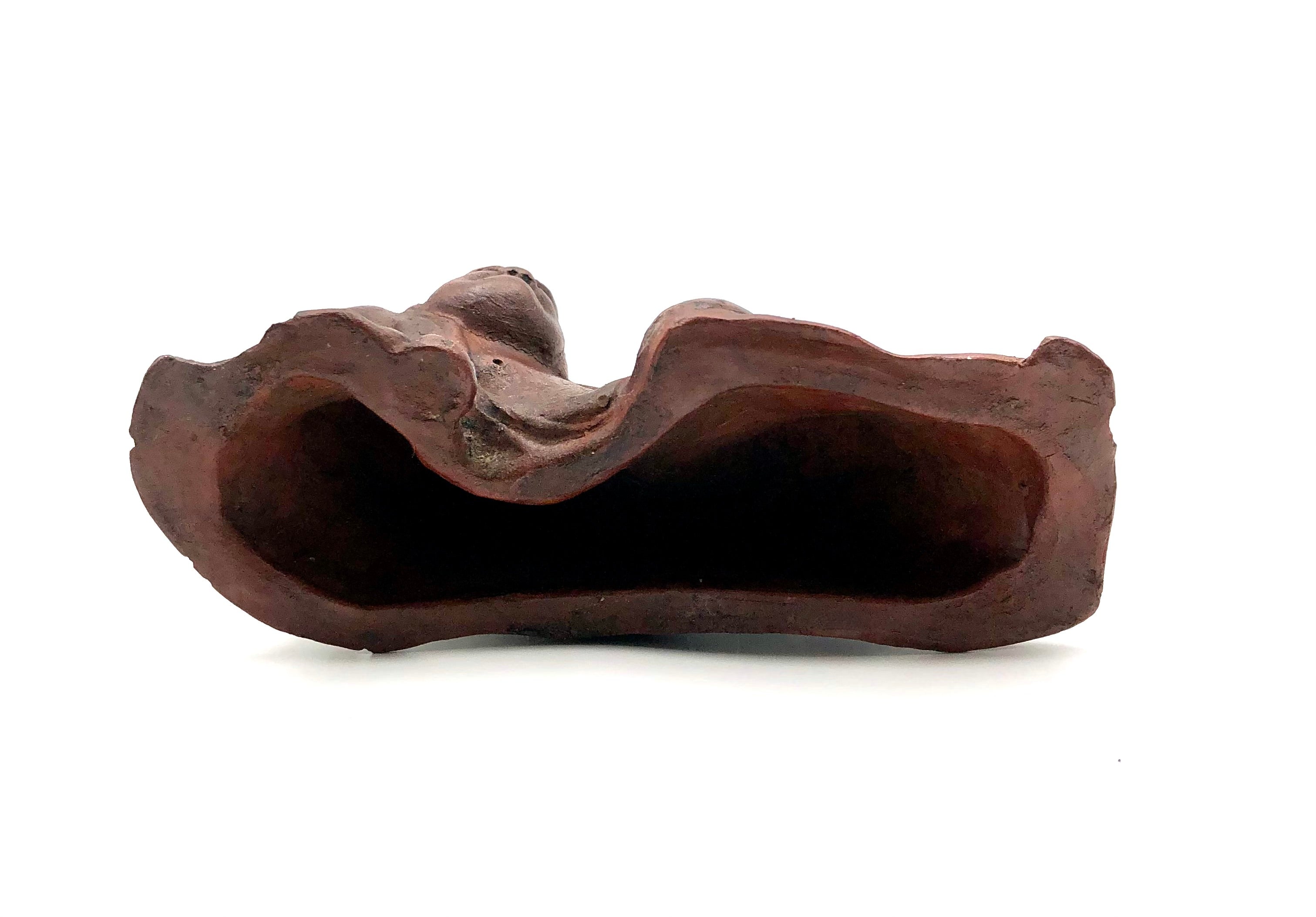 Japanese Antique Bizen-yaki Reclining Daruma | Bodhidharma
