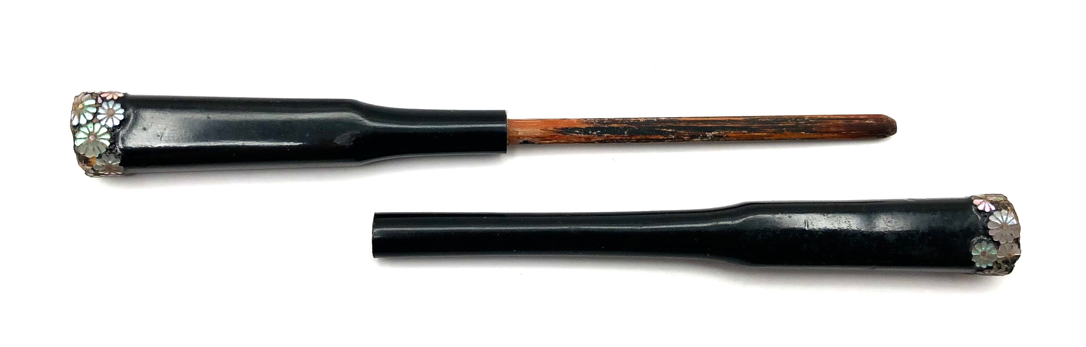 Japanese Vintage two piece Mother of Pearl Koga Kanzashi Hair Ornament