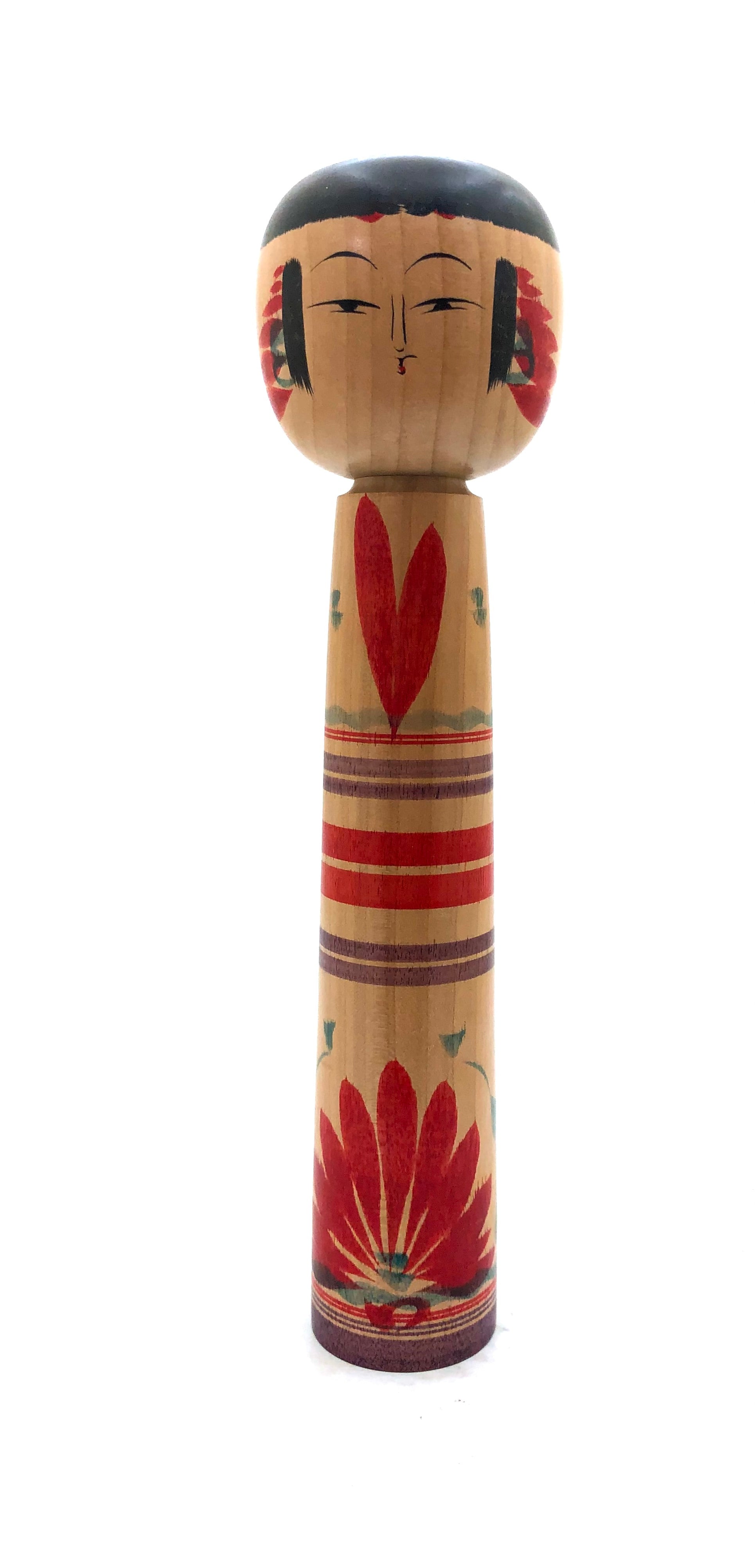 Unusual Japanese ‘Rattler’ Yajirou Kokeshi by Niiyama, Keimi (b.1925)