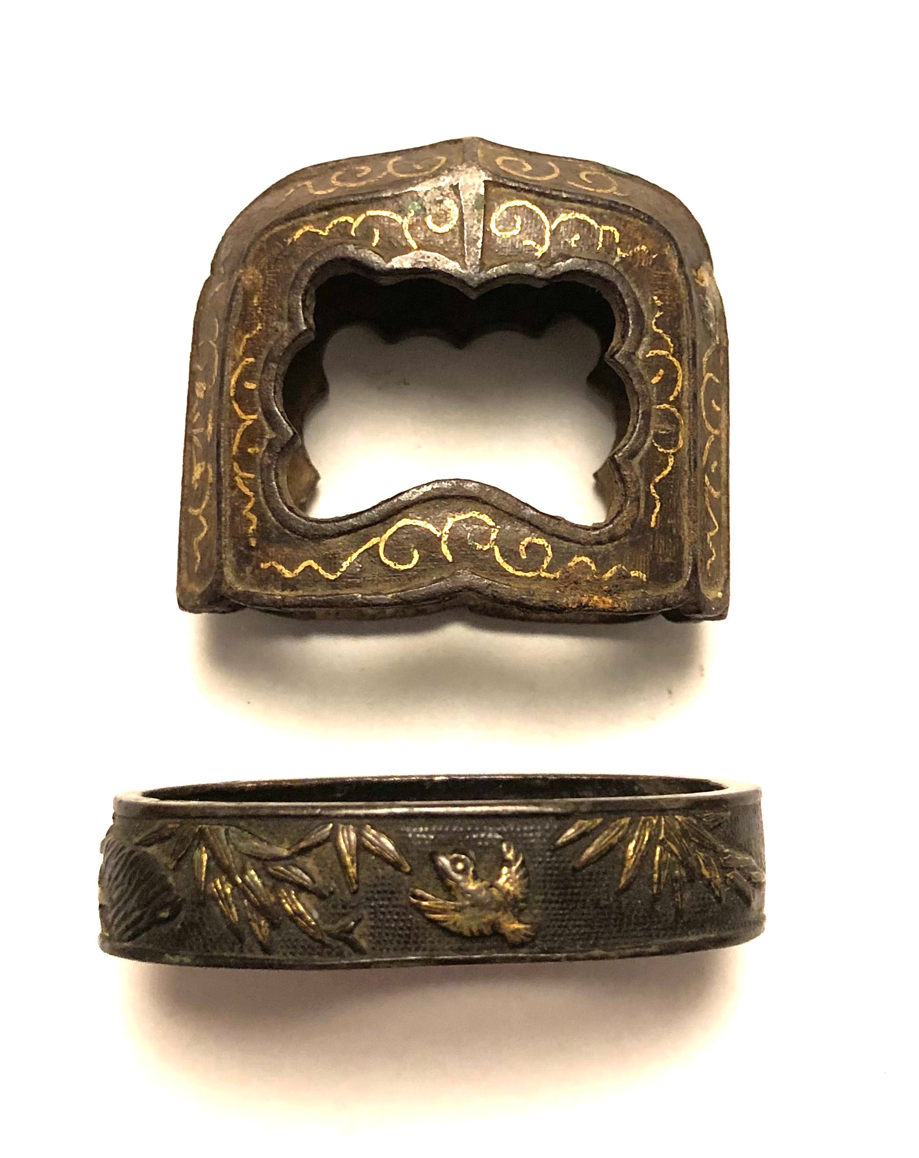 Antique Original Japanese Fuchi Kashira for Samurai Swords | Sword Restoration Fittings | Reimagined Jewelry