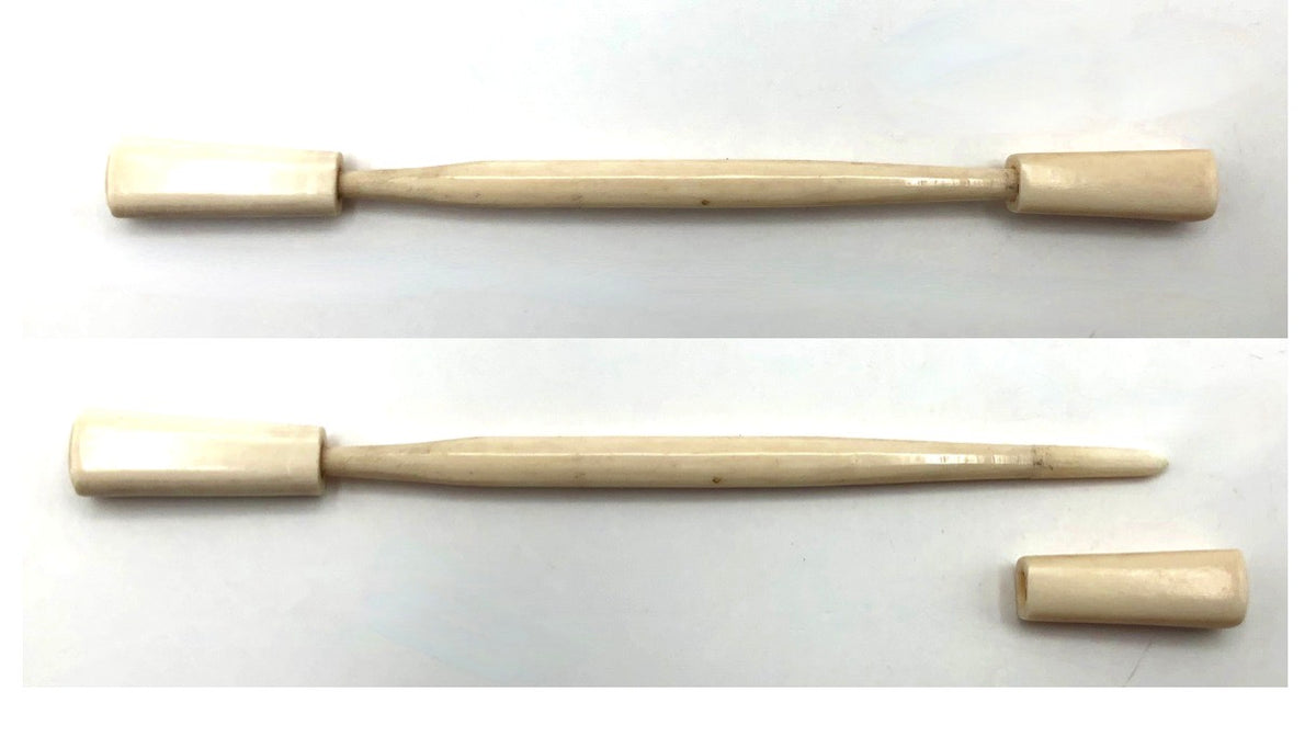 Japanese Vintage Ivory/Bone Kanzashi Hairpin display picture 1