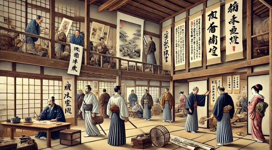 Antique Japanese Hanging Scroll: Takasago Hinode Sunrise | ‘Auspicious Kakejiku’