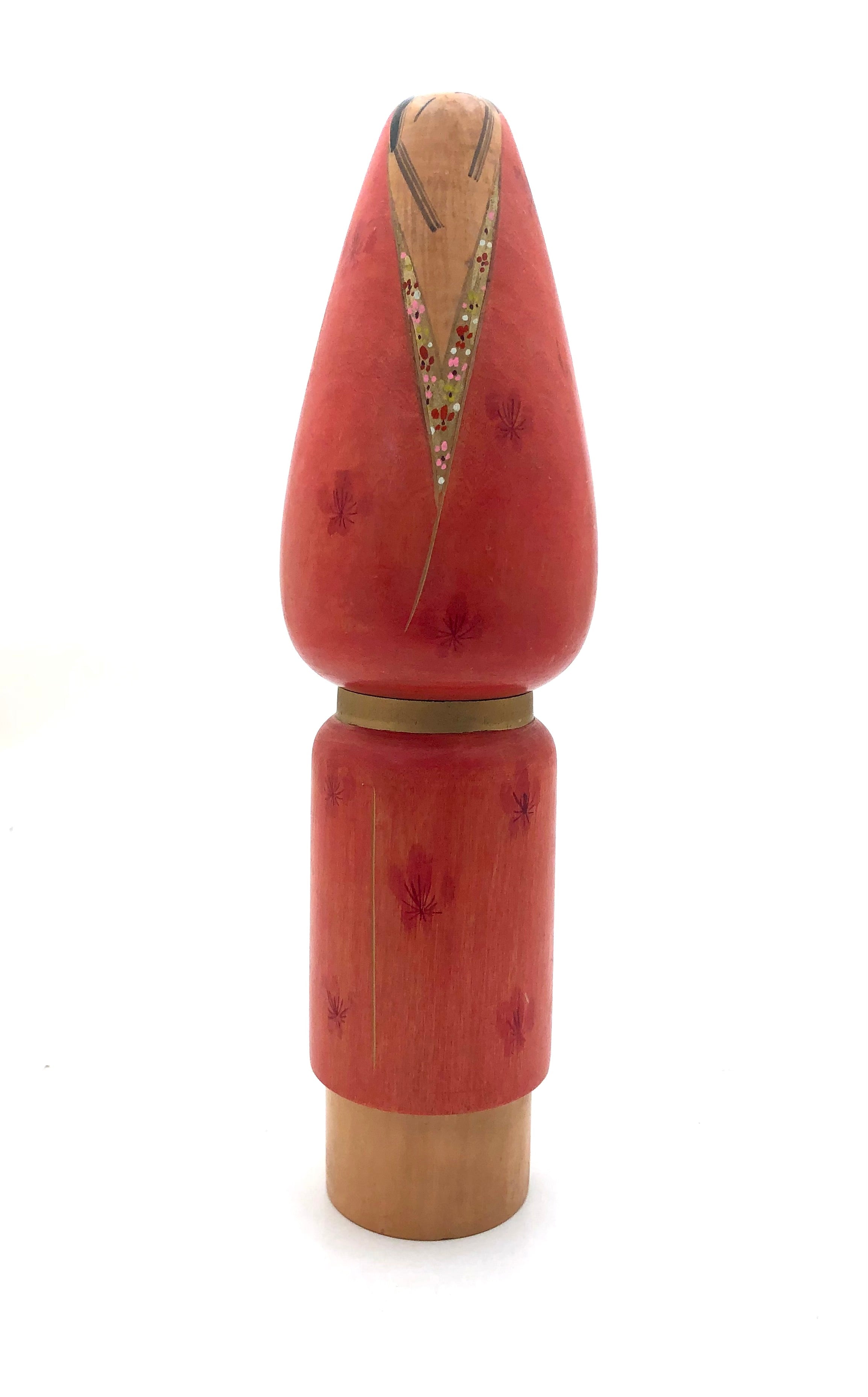 Vintage Japanese Sosaku Kokeshi entitled: “Ume Goromo | Plum Kimono” by Takahashi, Hashime