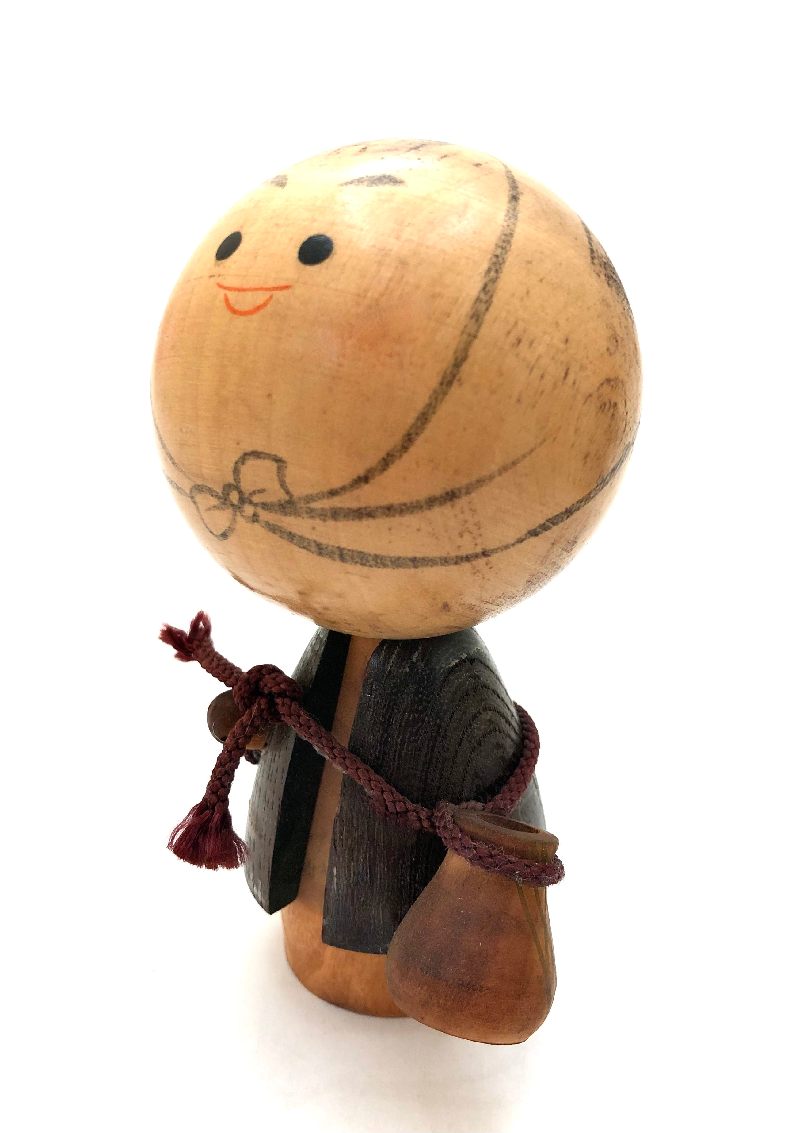 Vintage Japanese Sosaku Kokeshi entitled: “Kodomo no Noka | Farm Workers” by Kato, Koumei