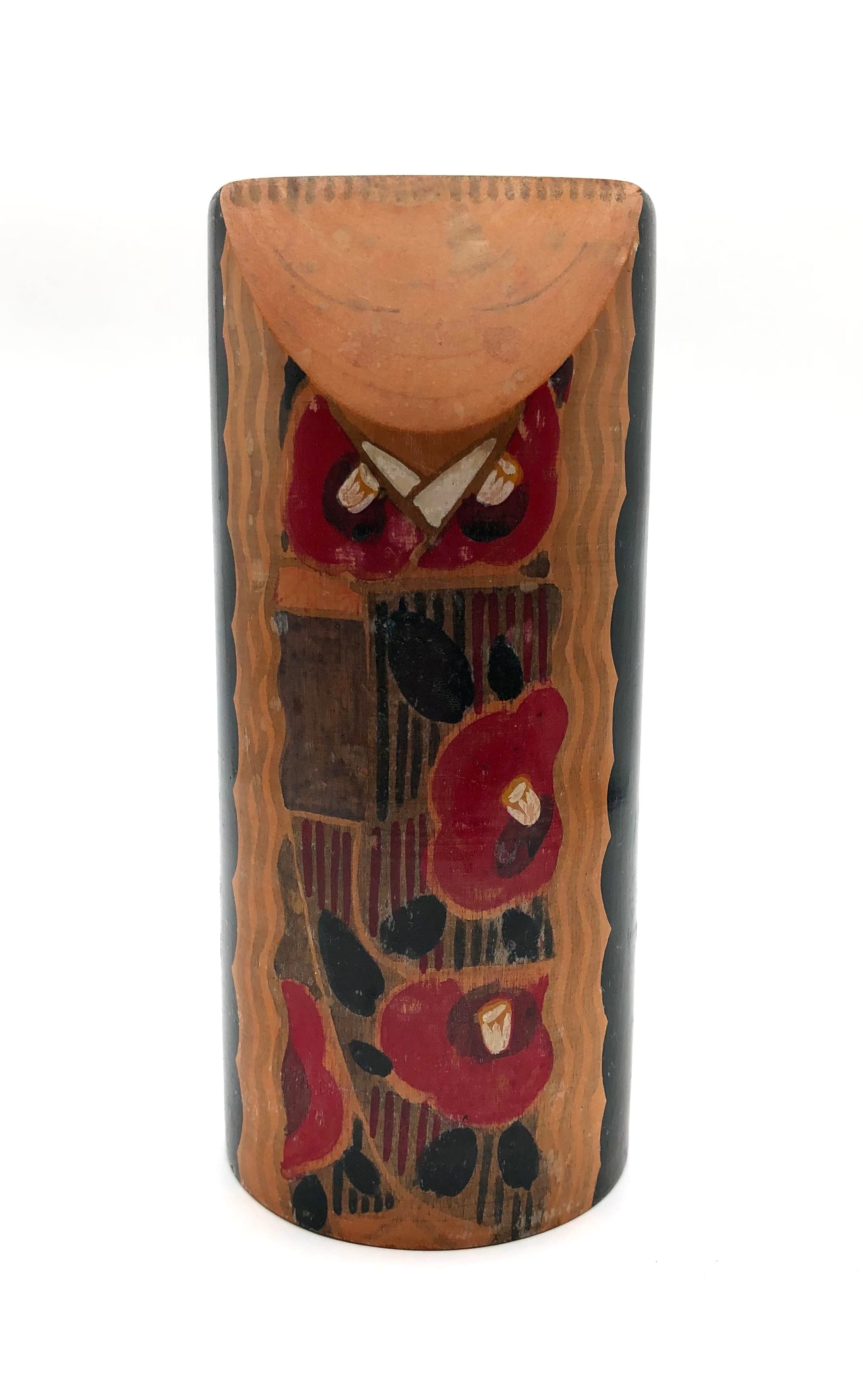 Vintage Sosaku Kokeshi entitled: “Kantsubaki | Winter Camellia” by Tanaka, Harumasa