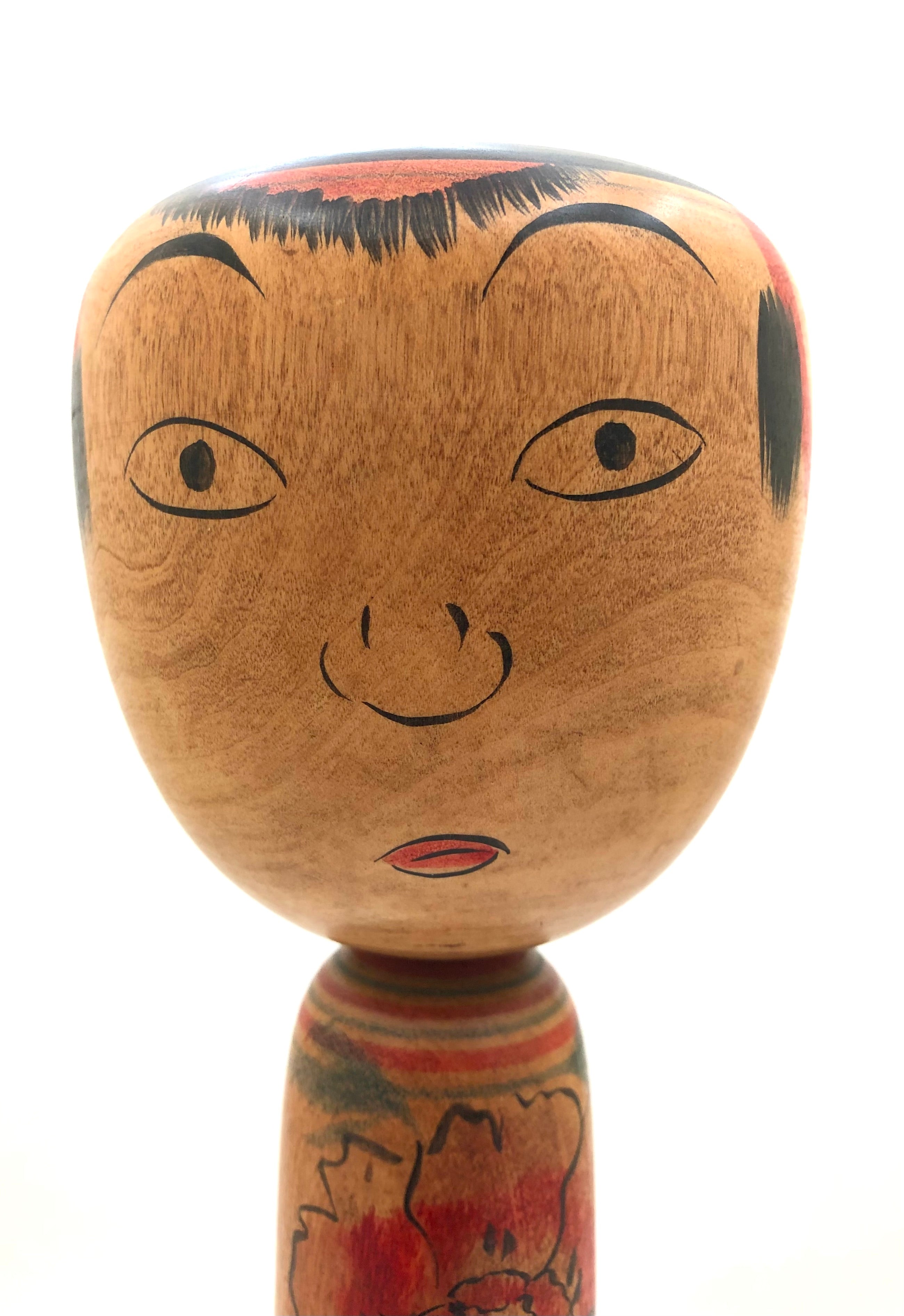 Vintage Traditional Nakanosowa Takobozu Kokeshi by Master Fumio, Kakizaki (1947-)