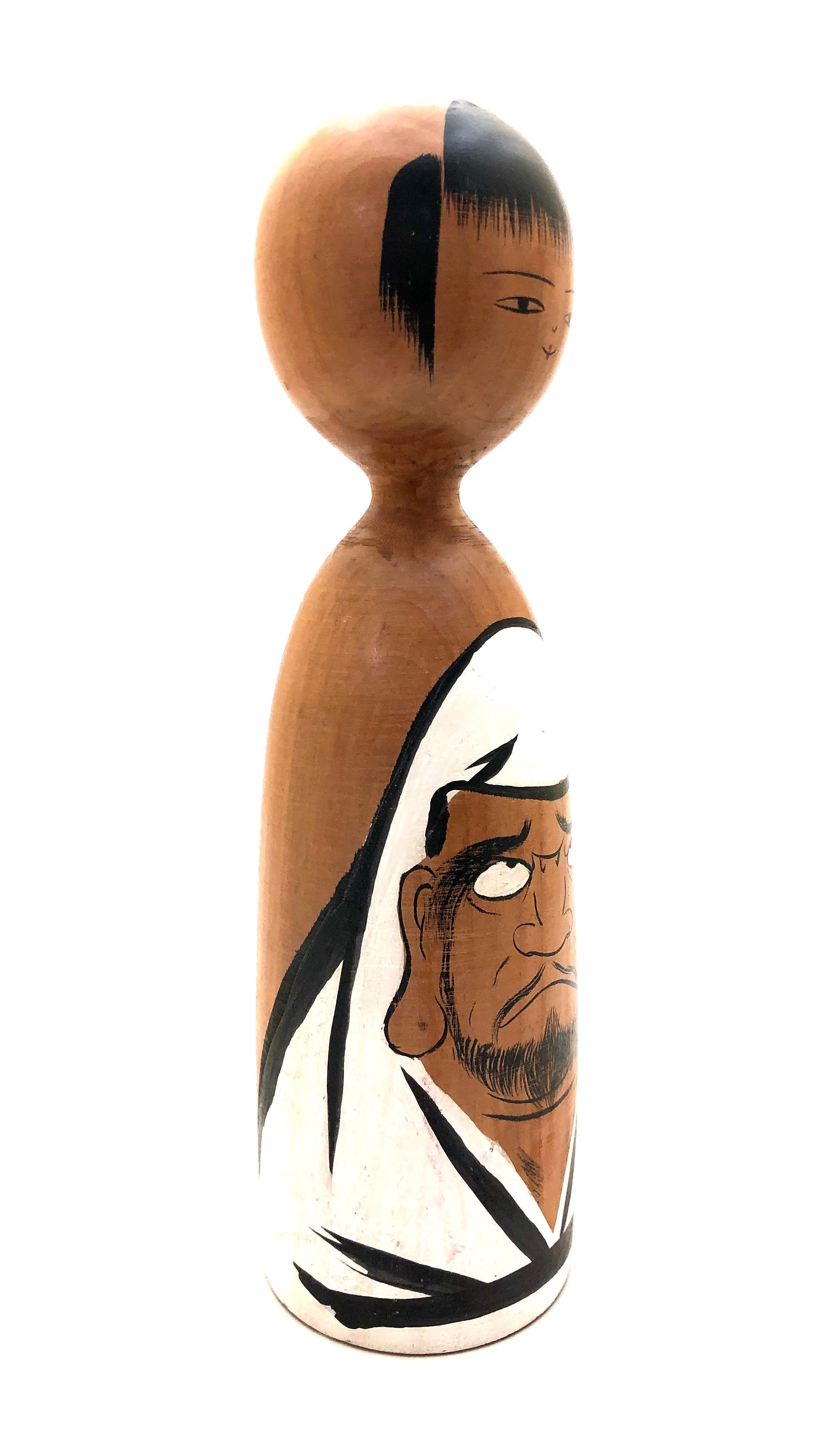 Vintage Sosaku Kokeshi | Transitional Style entitled: “Daruma | Bodhidharma” by Shibuya, Shinraku