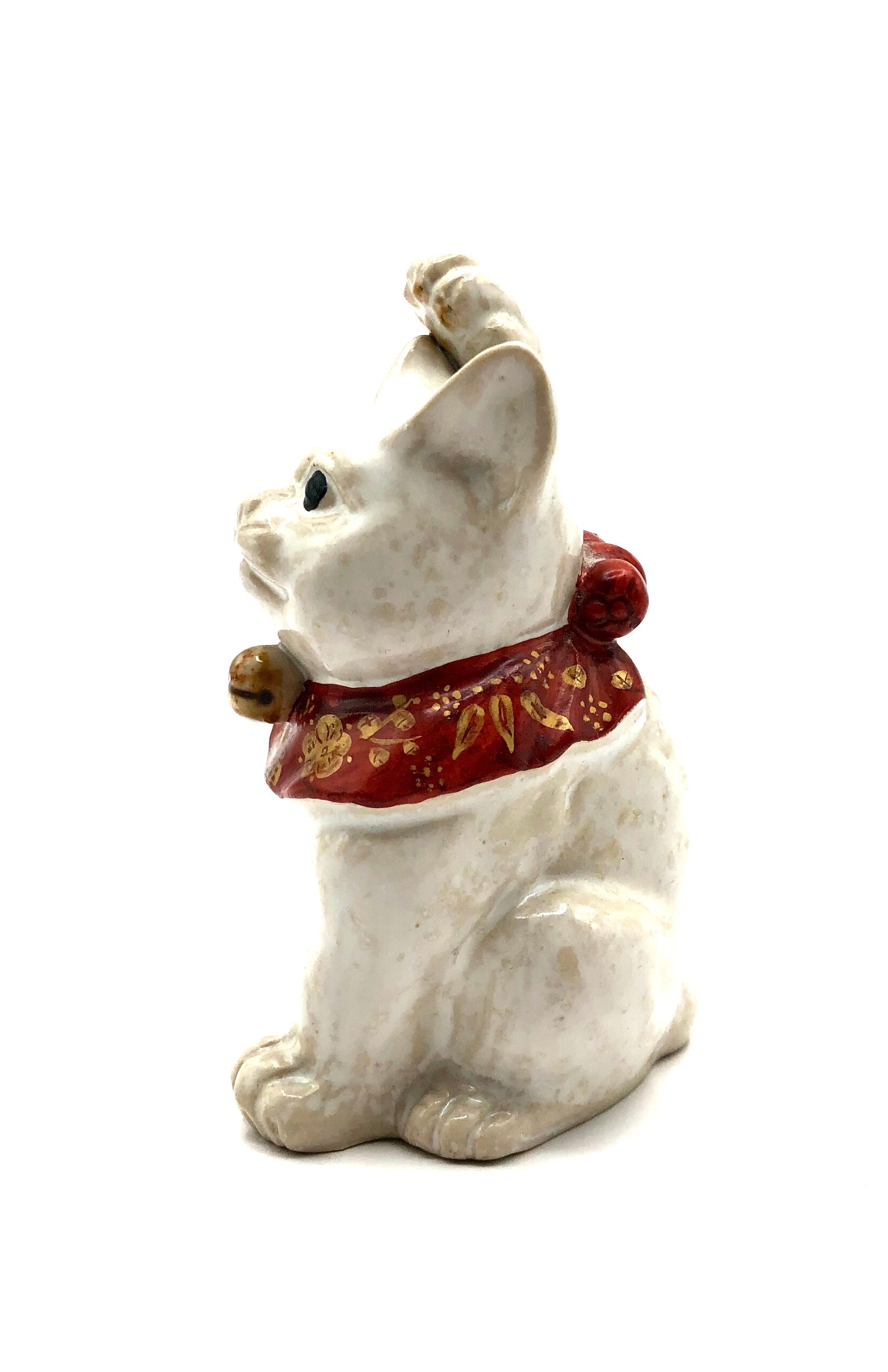Vintage Japanese Kutani Porcelain Maneki Neko, (Lucky Cat) | “Inviting Neko” by Miyamoto, Naoki