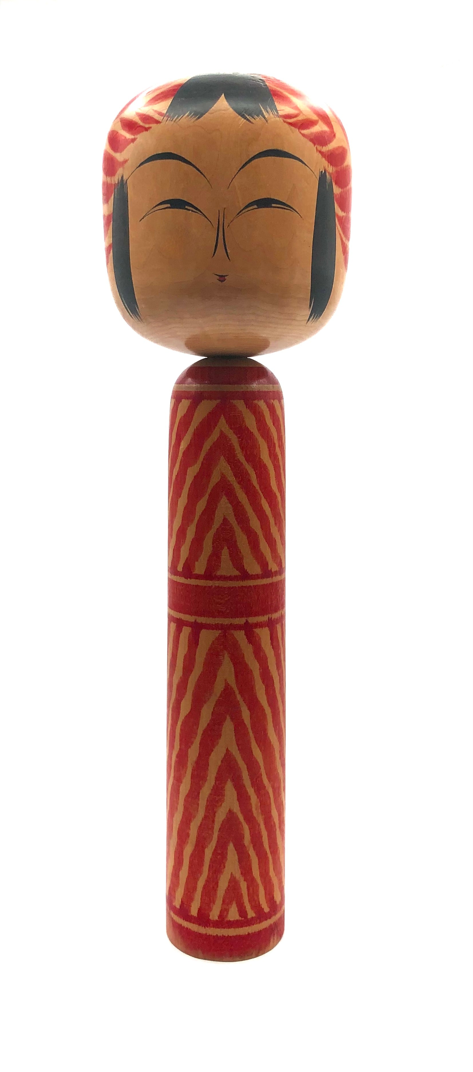 Vintage Japanese RARE Traditional Tougatta, Mokkumegane Style Kokeshi by Wagamatsu, Yoshio (1932-)
