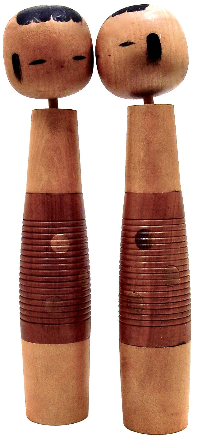 Vintage Japanese Sosaku Kokeshi “Shimai | Whispering Sisters” by Yonamoto, Minoru (1934-)