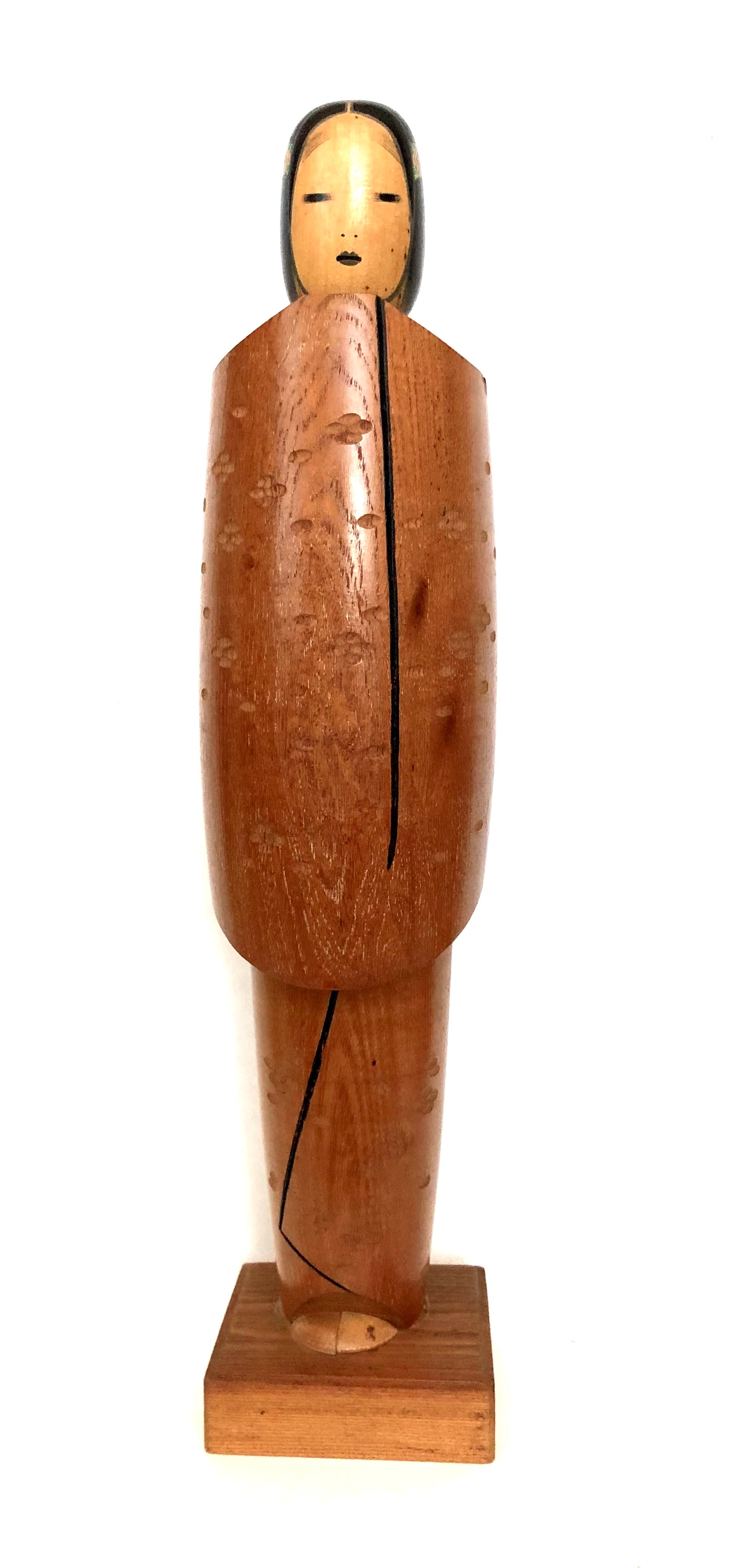 Vintage Japanese Sosaku Kokeshi entitled: “Nōmen yakusha | Noh Mask Actor” by Kon, Akira (Seiju, 1931)