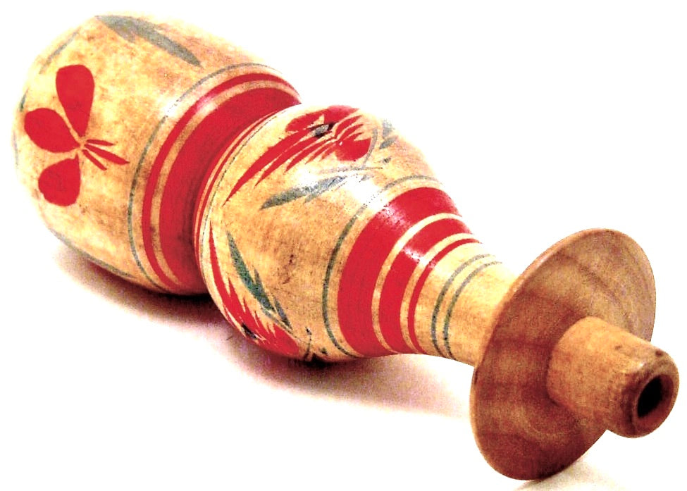 Vintage Japanese Tougatta-kei Hand-Carved Wood Whistle by Kamata, Bunich