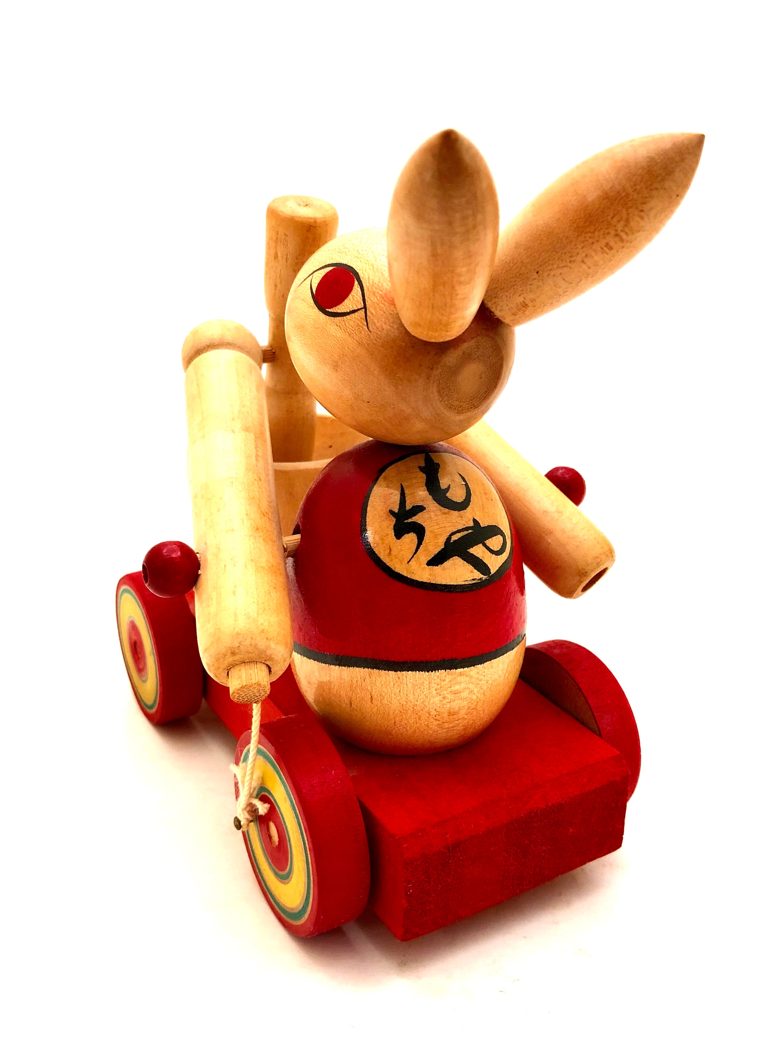 Vintage Japanese Traditional Kijigangu Rabbit Pounding Mochi by Tsuta, Fumio