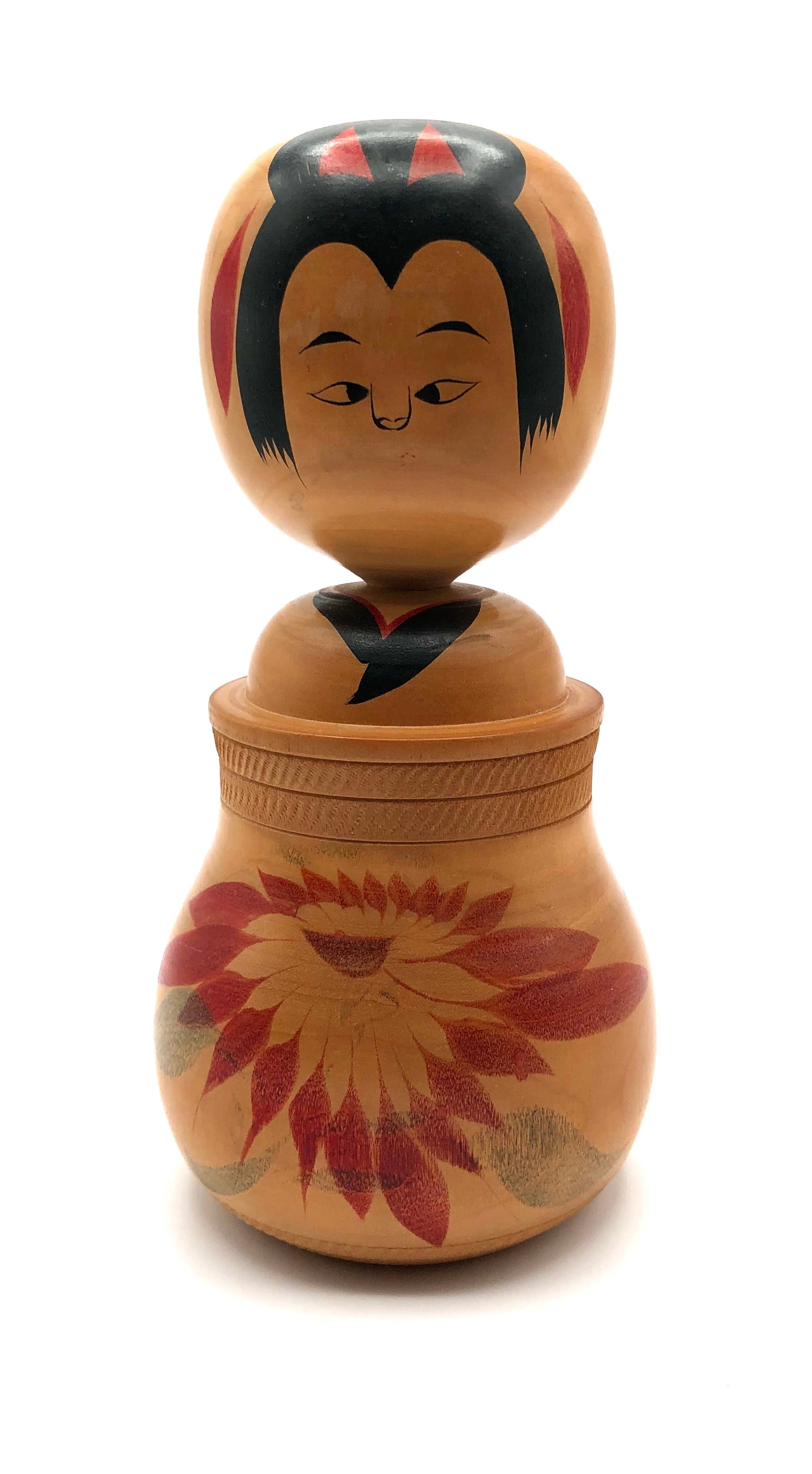 Vintage Japanese Traditional Nemariko / Narugo Kokeshi, entitled: Emotions by Sato, Minoru (1932-)
