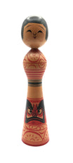 Vintage Japanese Traditional Tsugaru ‘Daruma’ Kokeshi by Mori, Hidetaro ( 1895-1986)