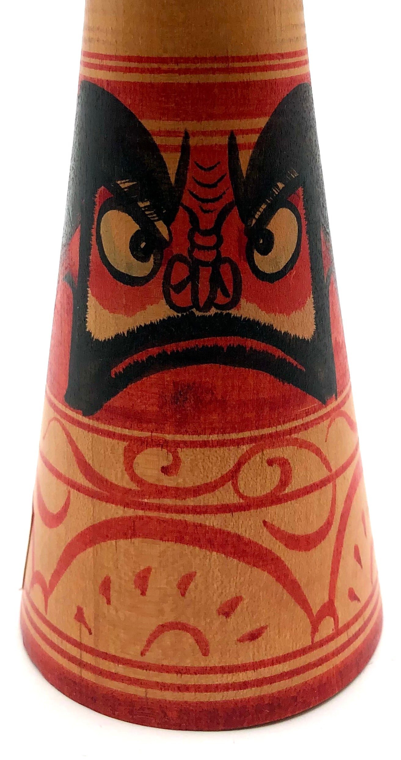Vintage Japanese Traditional Tsugaru ‘Daruma’ Kokeshi by Mori, Hidetaro ( 1895-1986)