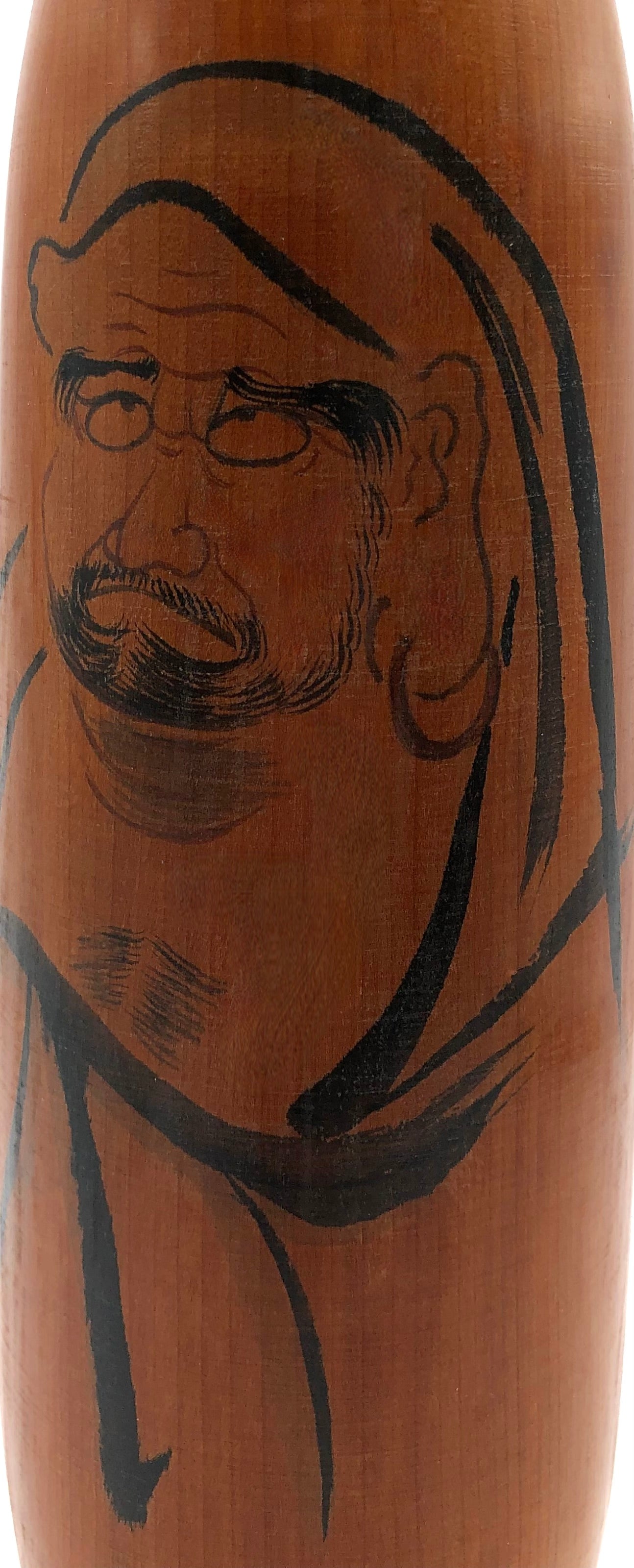 Vintage Japanese Transitional Kokeshi entitled: “Daruma | Bodhidharma” by Shibuya, Shinraku