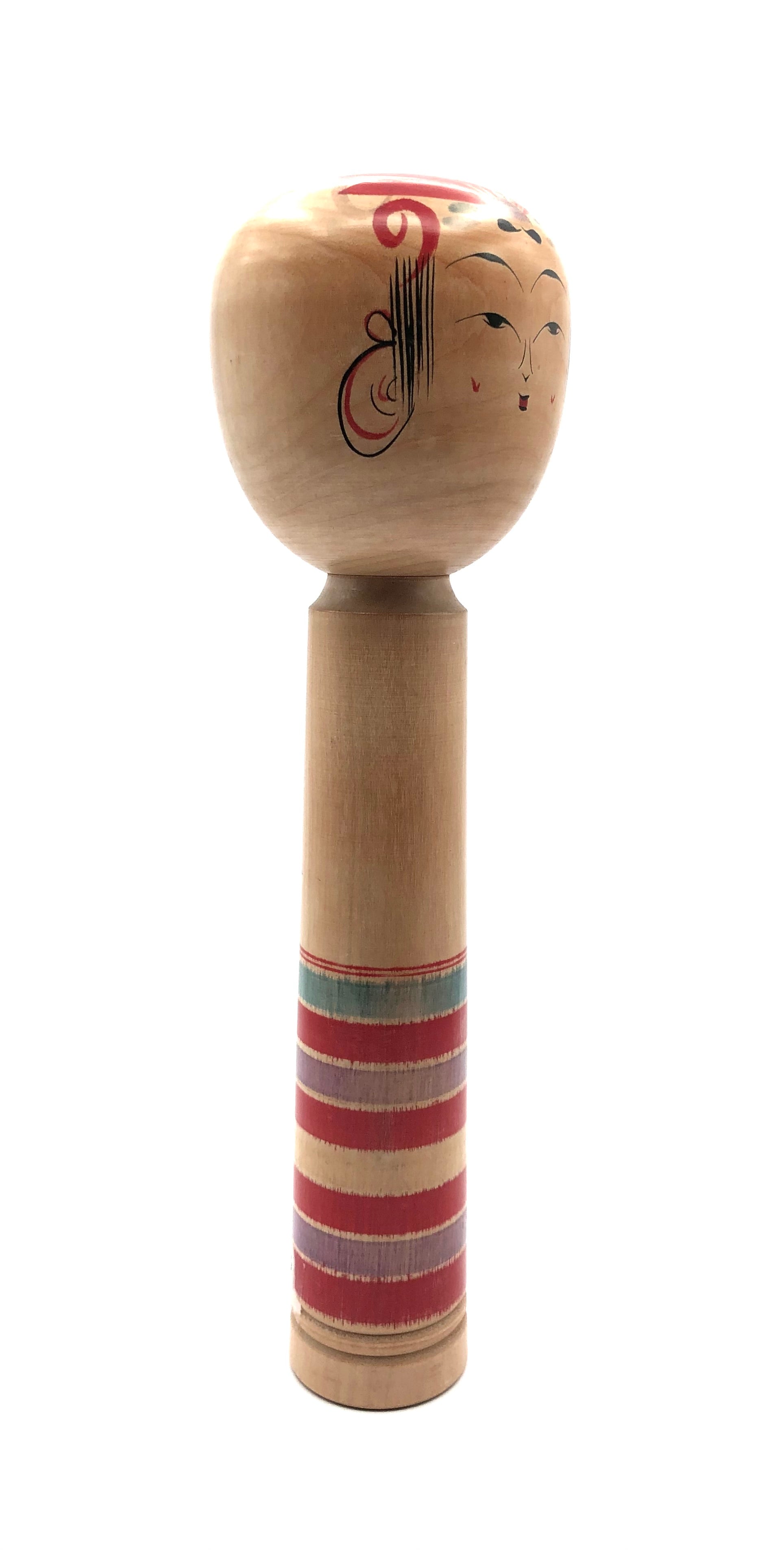 Vintage Japanese Yajirou, Bodhidharma Kokeshi “Rattler” by Sato Tatsuo (1928-)