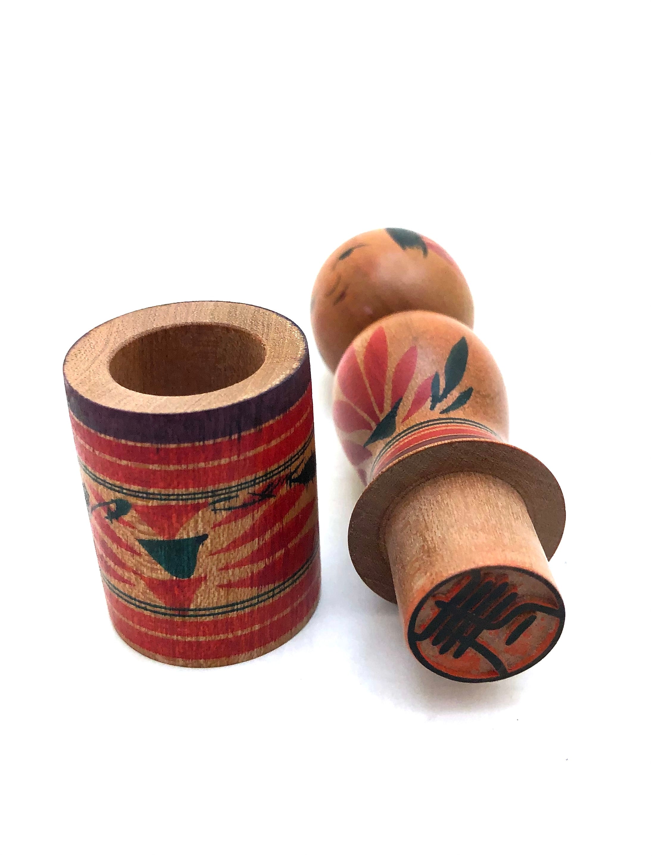 Rare Vintage Japanese Yajirou Kokeshi Personal Seal (Hanko) by Takashi Kamata