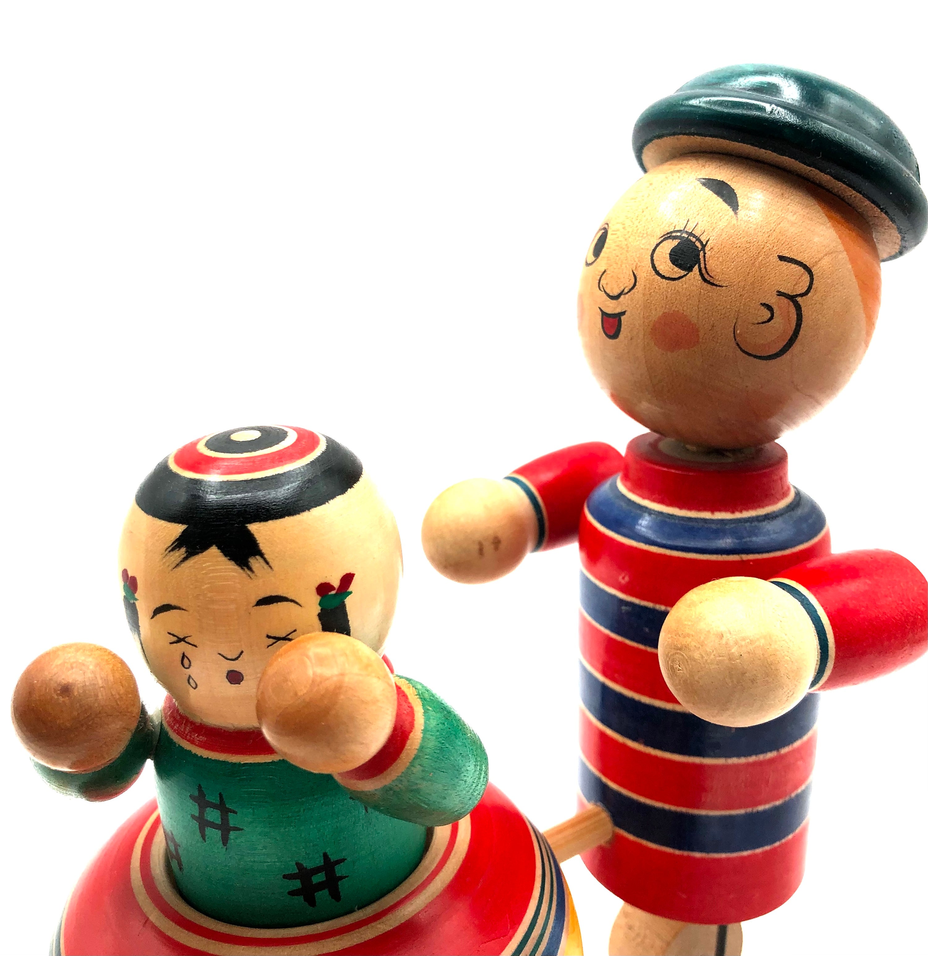 RARE Vintage Japanese Yajirou Wheeled Pull Toy ‘Tending Brother’ by Tsuta, Mamoru