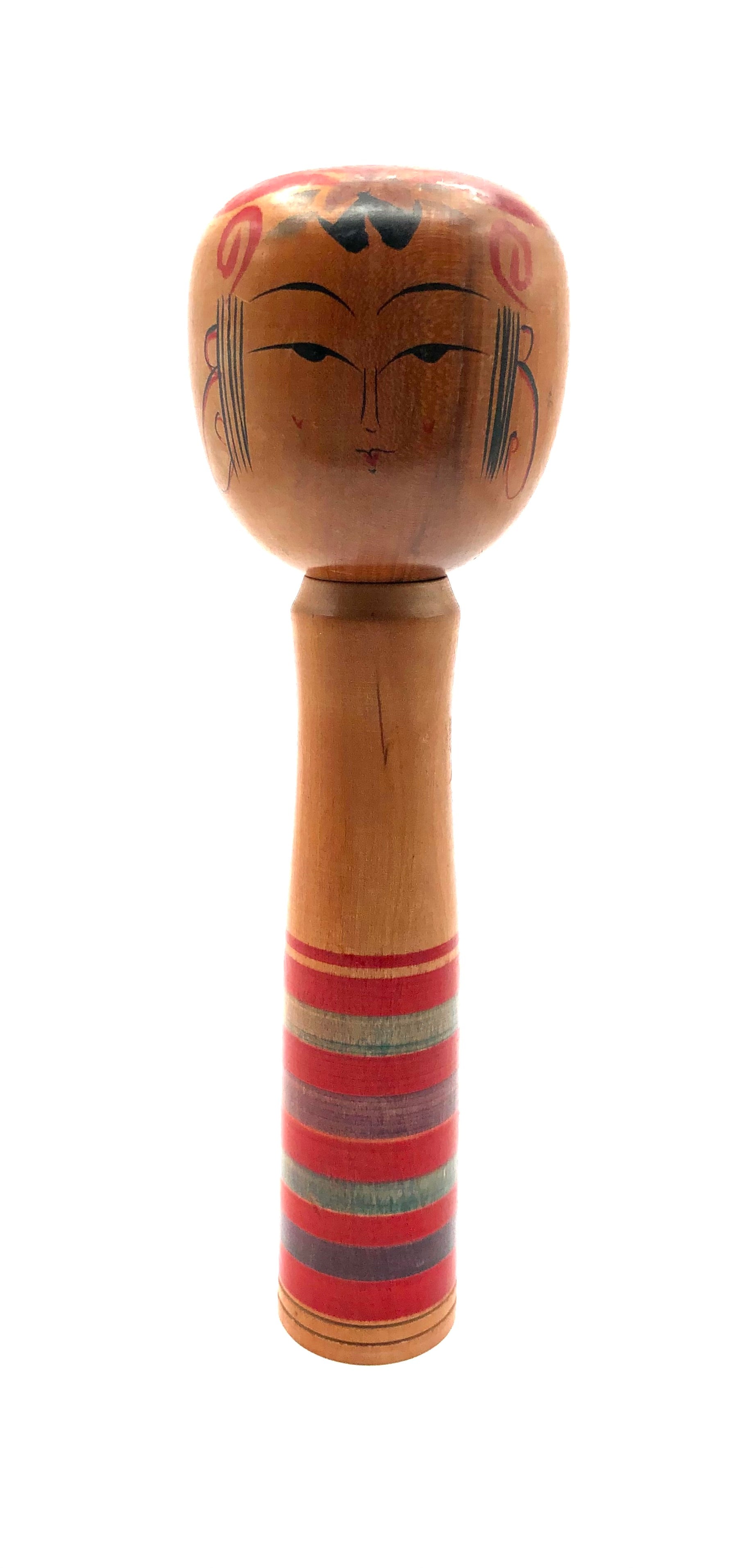 Vintage Japanese Yajirou, Bodhidharma Kokeshi “Rattler” by Sato Yoshiaki (1936-)