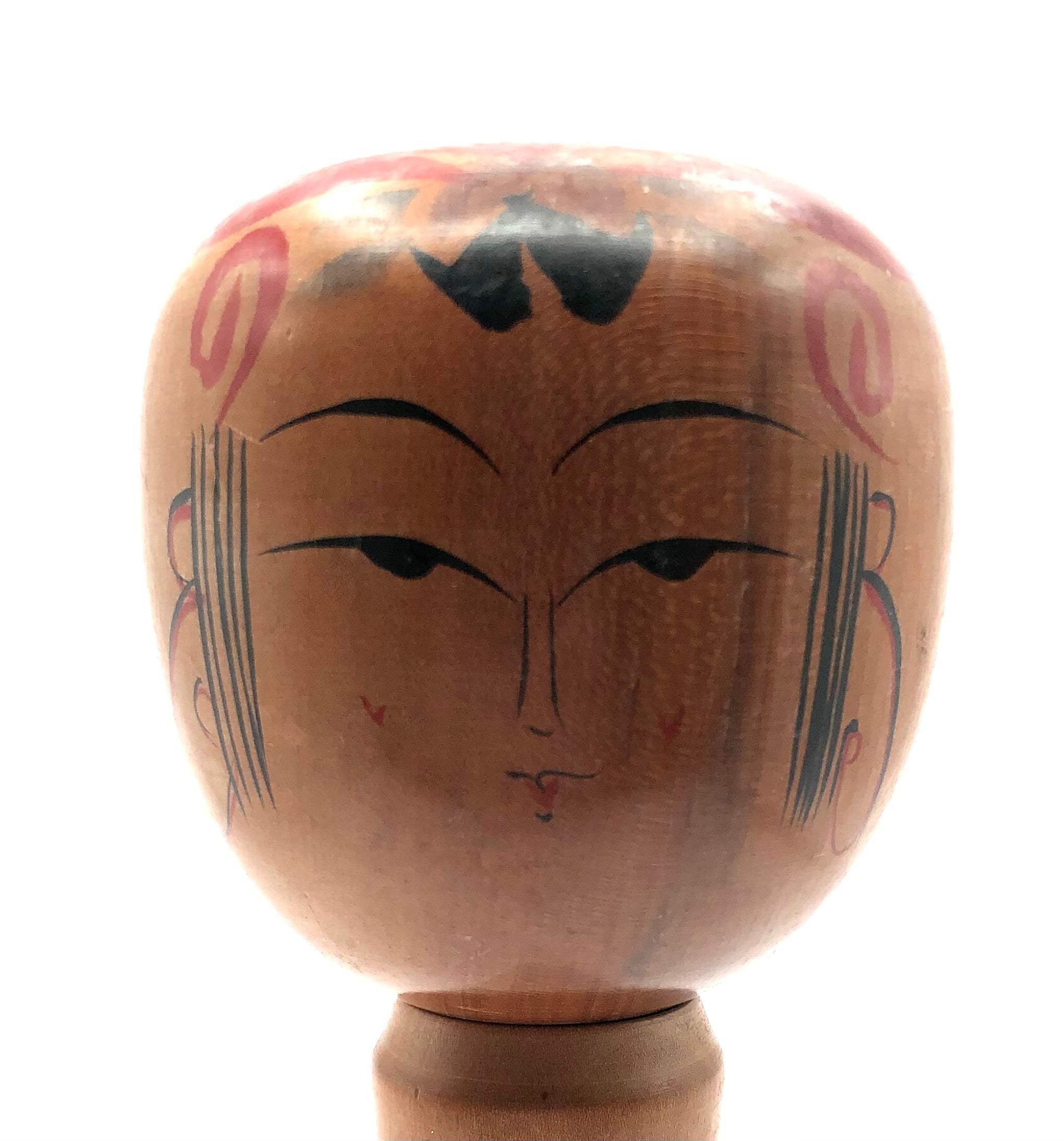 Vintage Japanese Yajirou, Bodhidharma Kokeshi “Rattler” by Sato Yoshiaki (1936-)