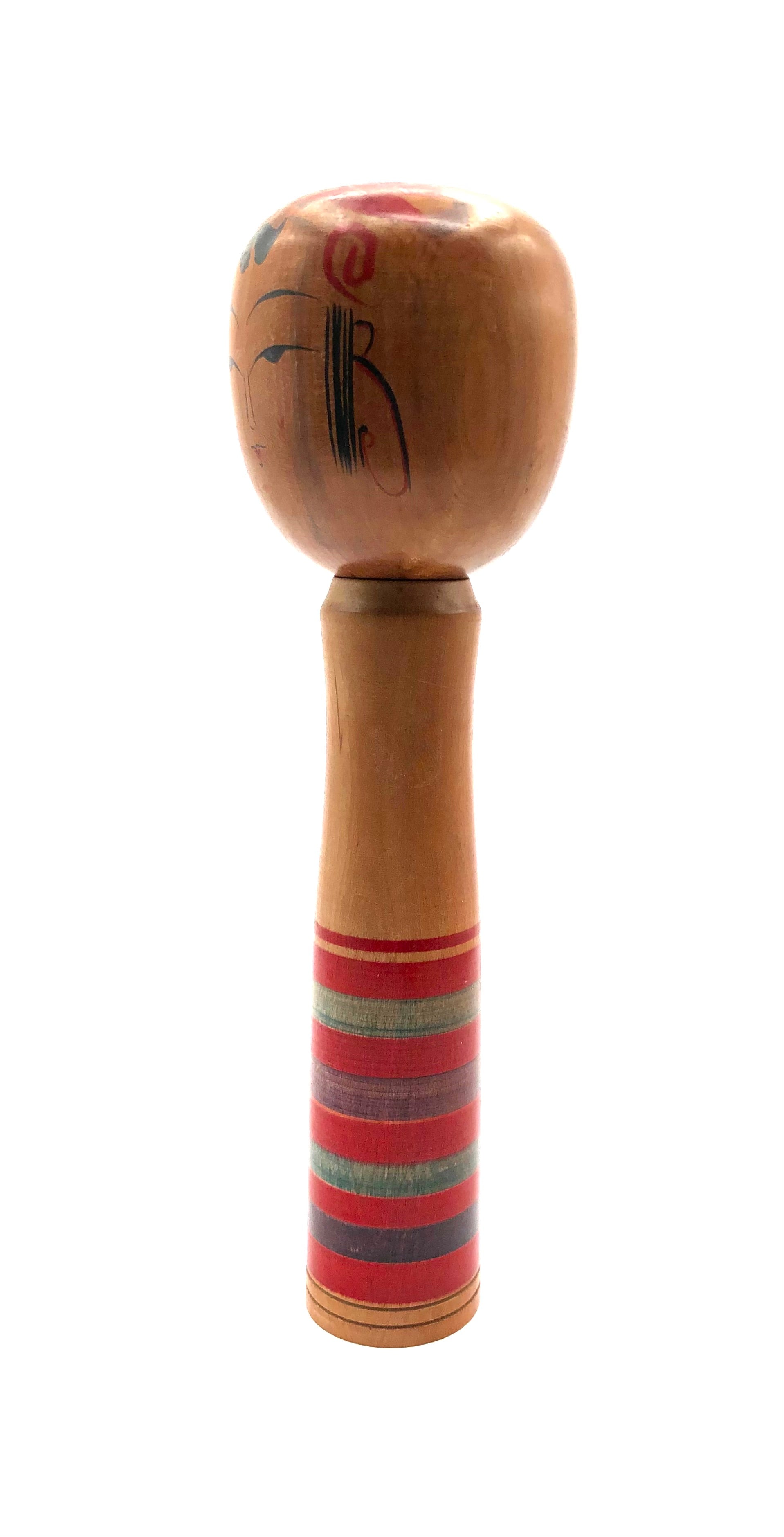 Vintage Japanese Yajirou, Bodhidharma Kokeshi “Rattler” by Sato Yoshiaki (1936-)