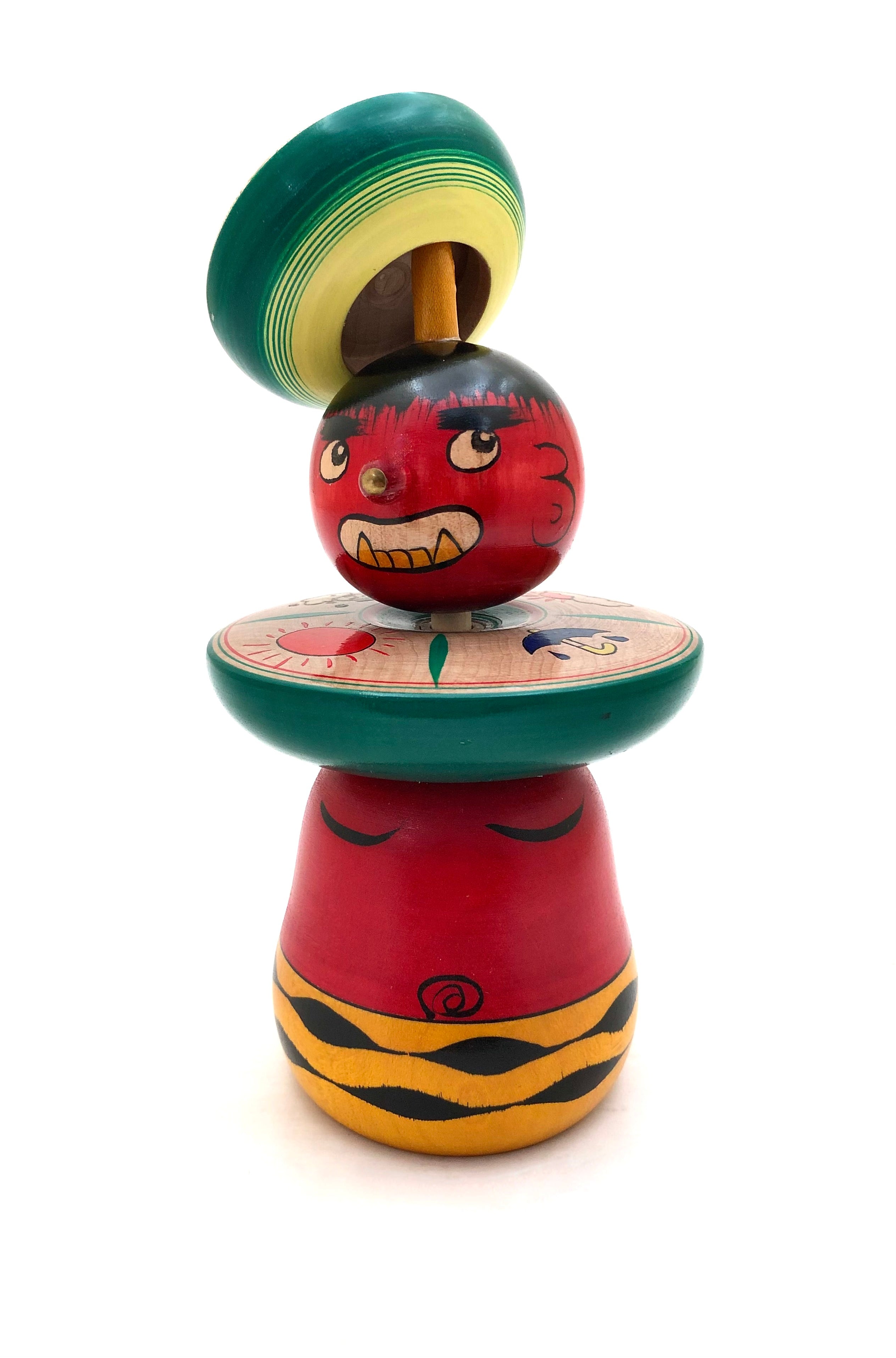 Vintage Japanese “Thunder God” Spinning Top | Raijin Dice Kaminaru, Sama by Tsuta, Fumio
