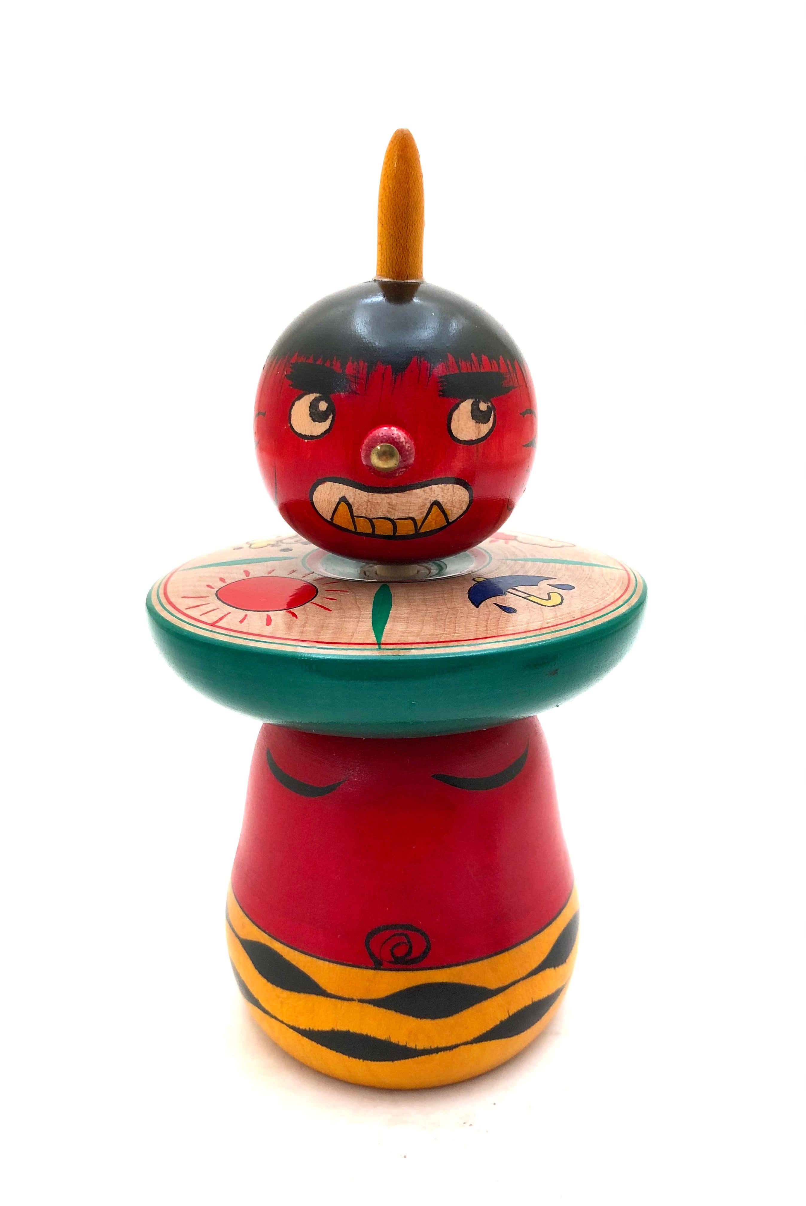 Vintage Japanese “Thunder God” Spinning Top | Raijin Dice Kaminaru, Sama by Tsuta, Fumio