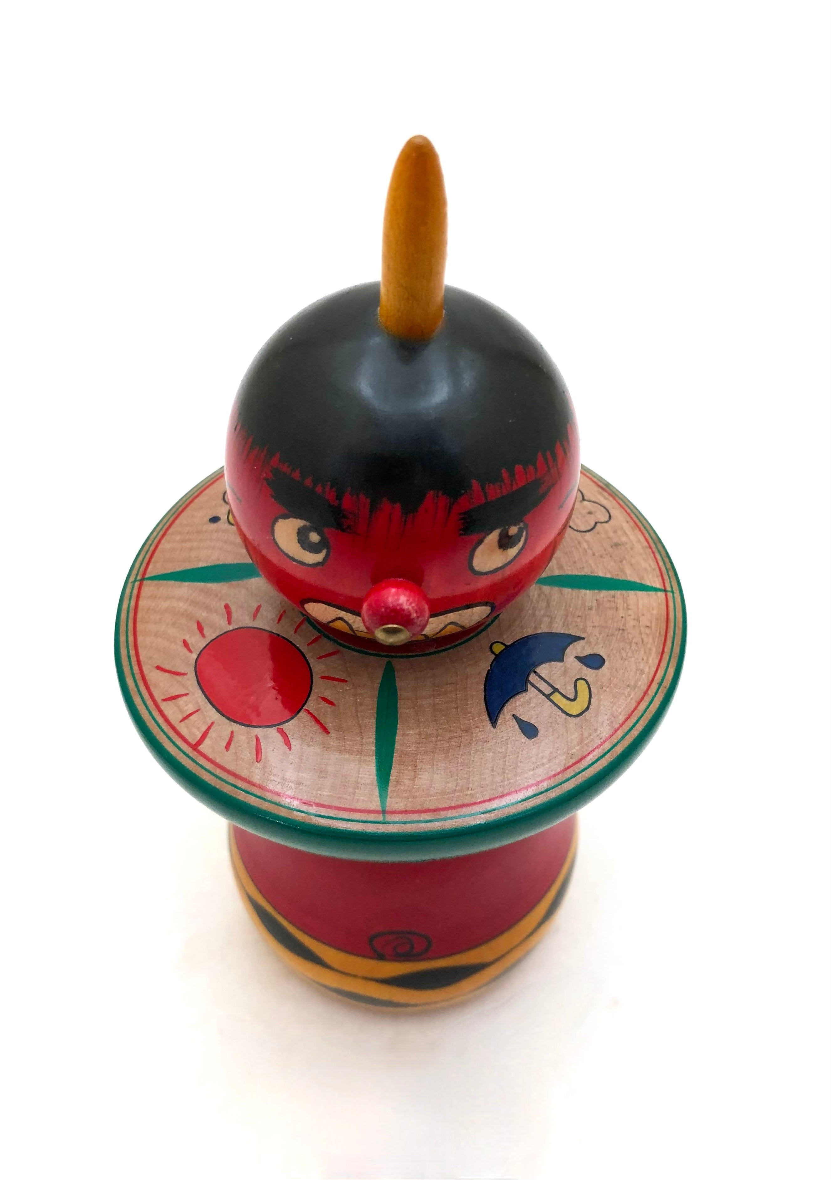 Vintage Japanese “Thunder God” Spinning Top | Raijin Dice Kaminaru, Sama by Tsuta, Fumio