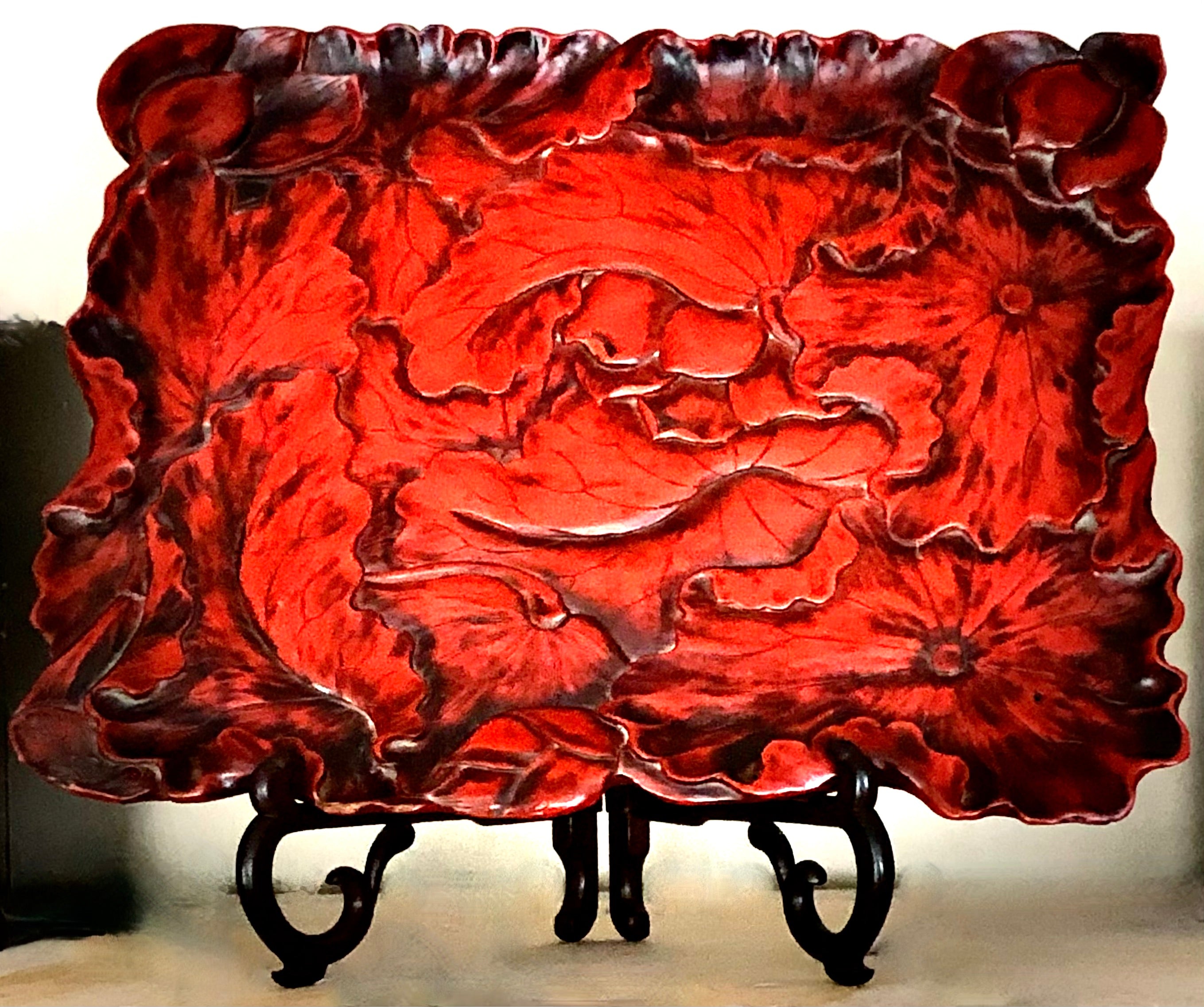 Vintage Japanese Kamakura-bori Lacquer Tray | Murakami Tetsudō | Meiji Era