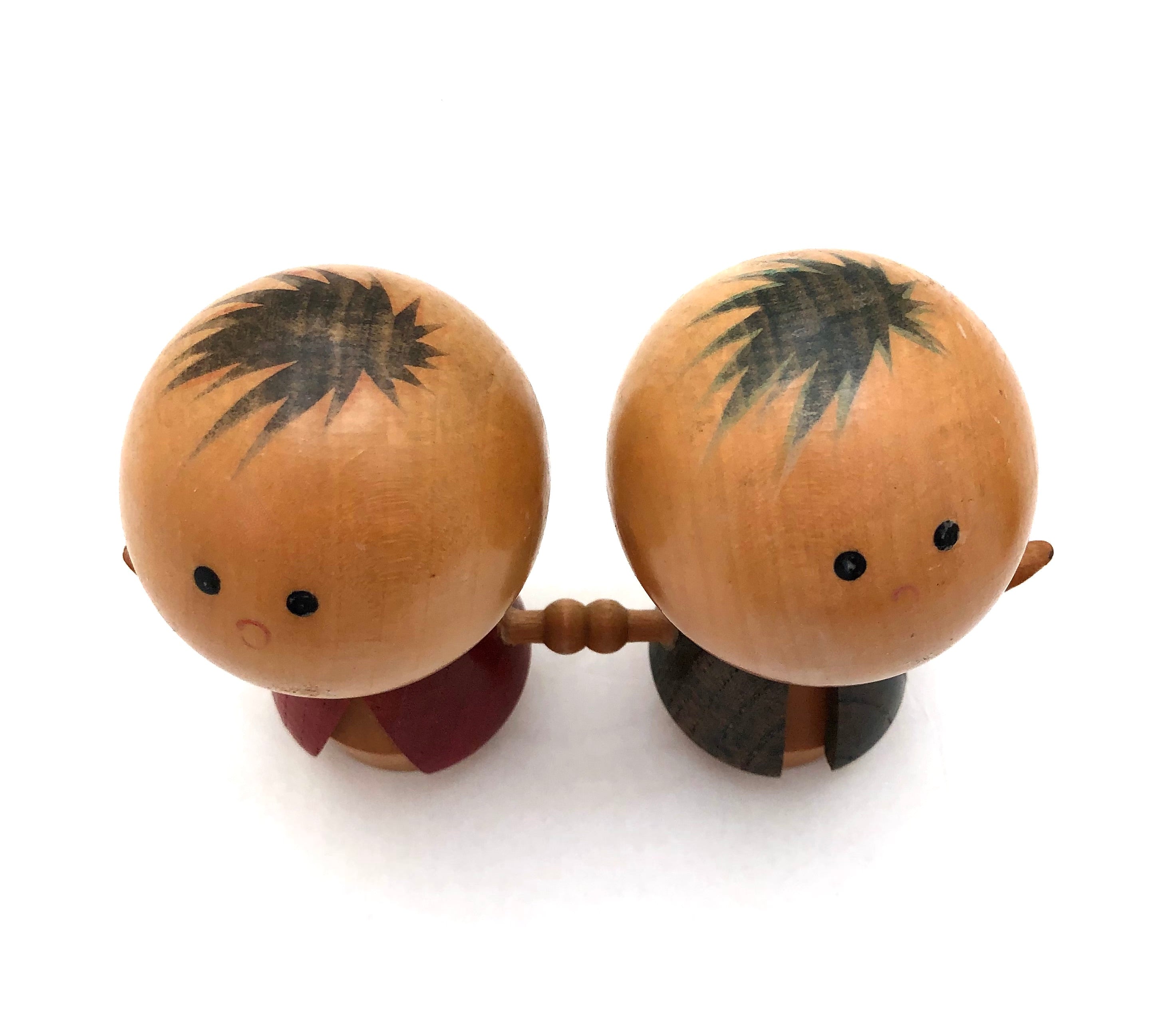 Vintage Japanese Sosaku Kokeshi entitled: “Siblings | Hibari” by Kato, Koumei