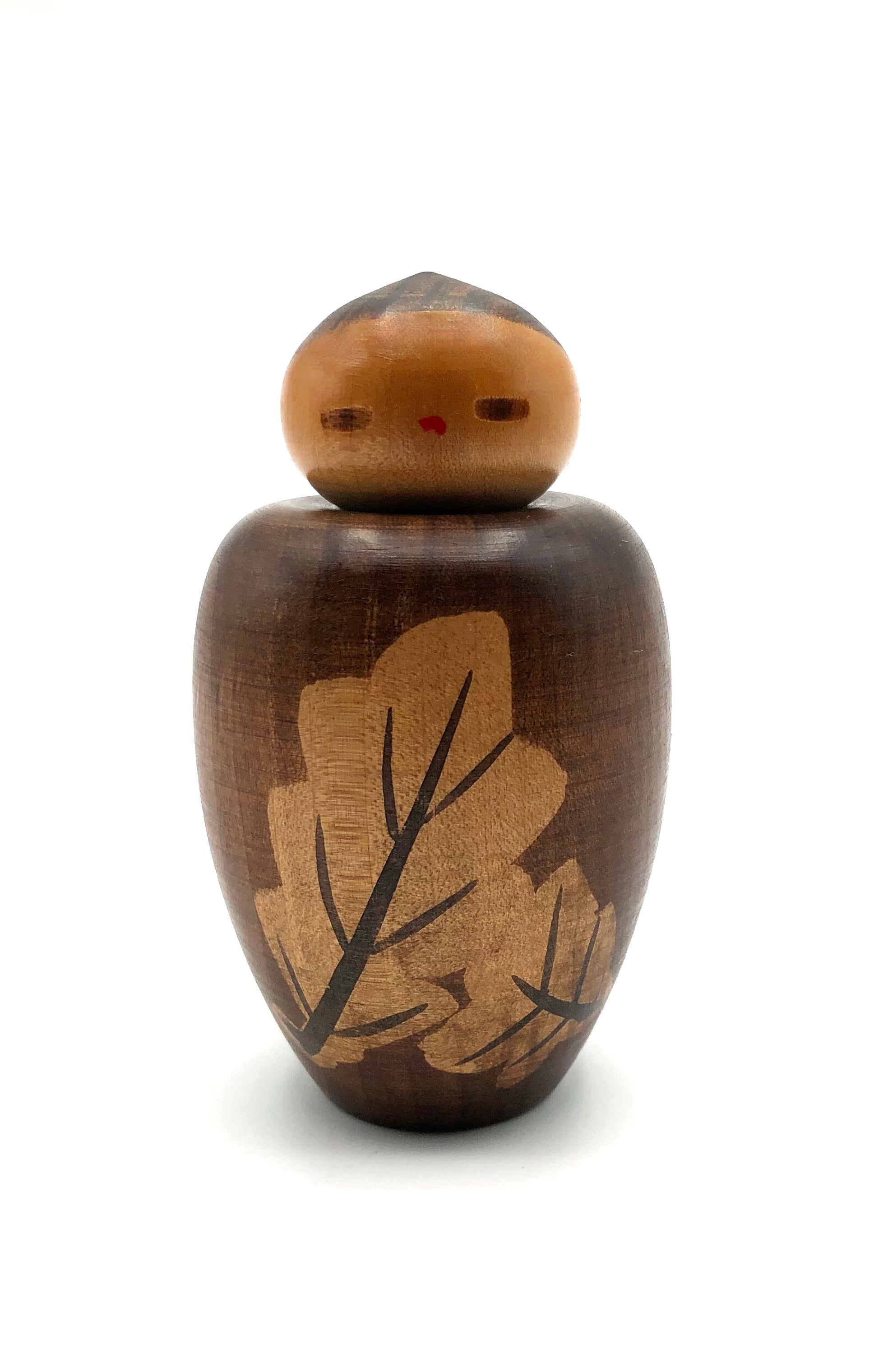 Vintage Sosaku Kokeshi entitled: “Kuri no on'nanoko | Chestnut Girl ” by Yamanaka, Sanpei (1926-2012)