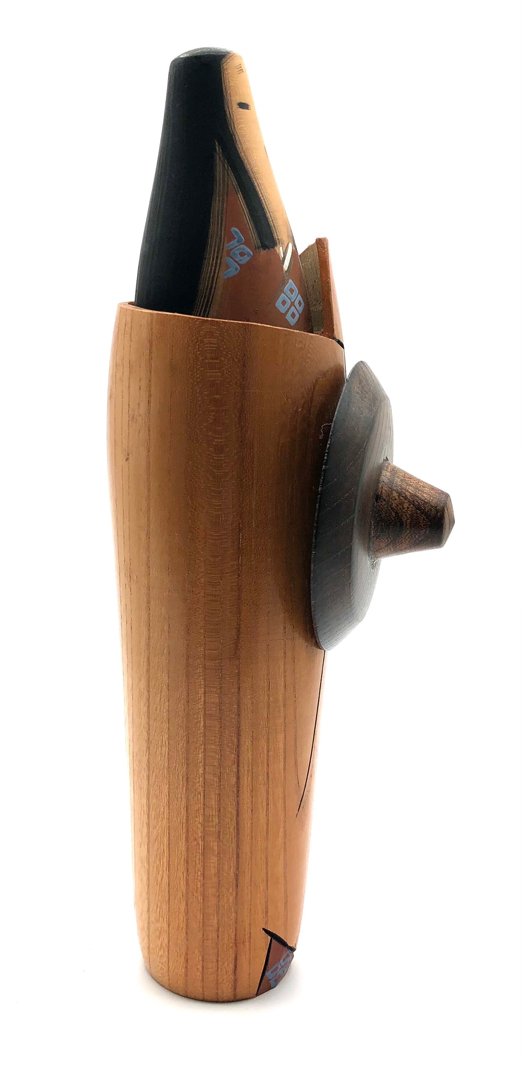 Vintage Sosaku Kokeshi entitled: “Oshinobi Dochu | Traveling Incognito” by Kon, Akira (1931-)