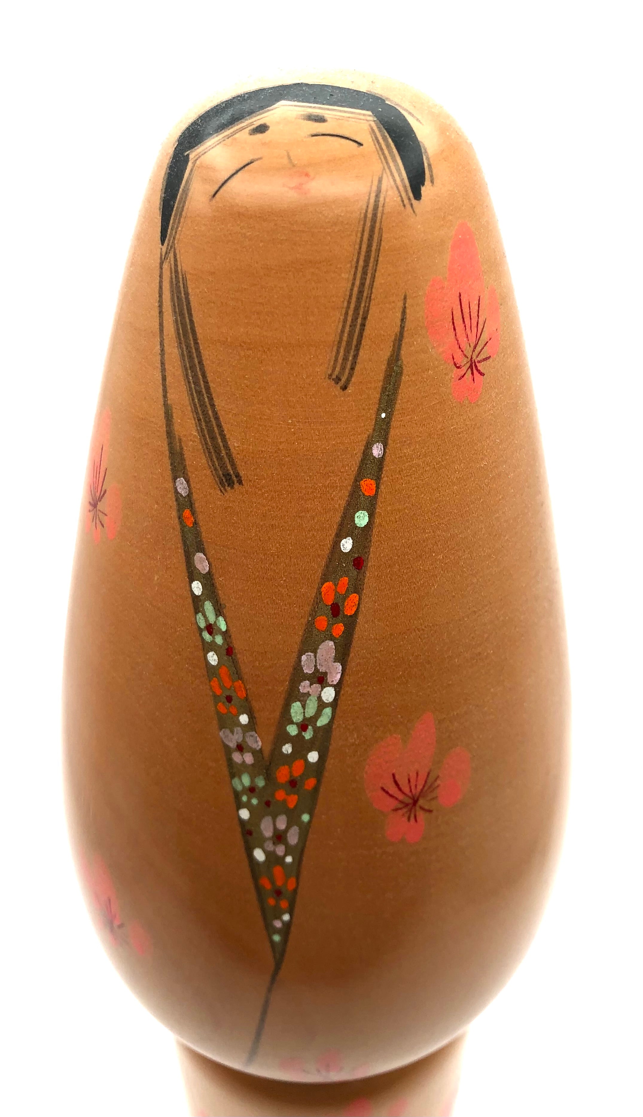Vintage Sosaku Kokeshi entitled “Ume Groom | Plum Kimono” by Takahashi, Hashime (1918-2002)