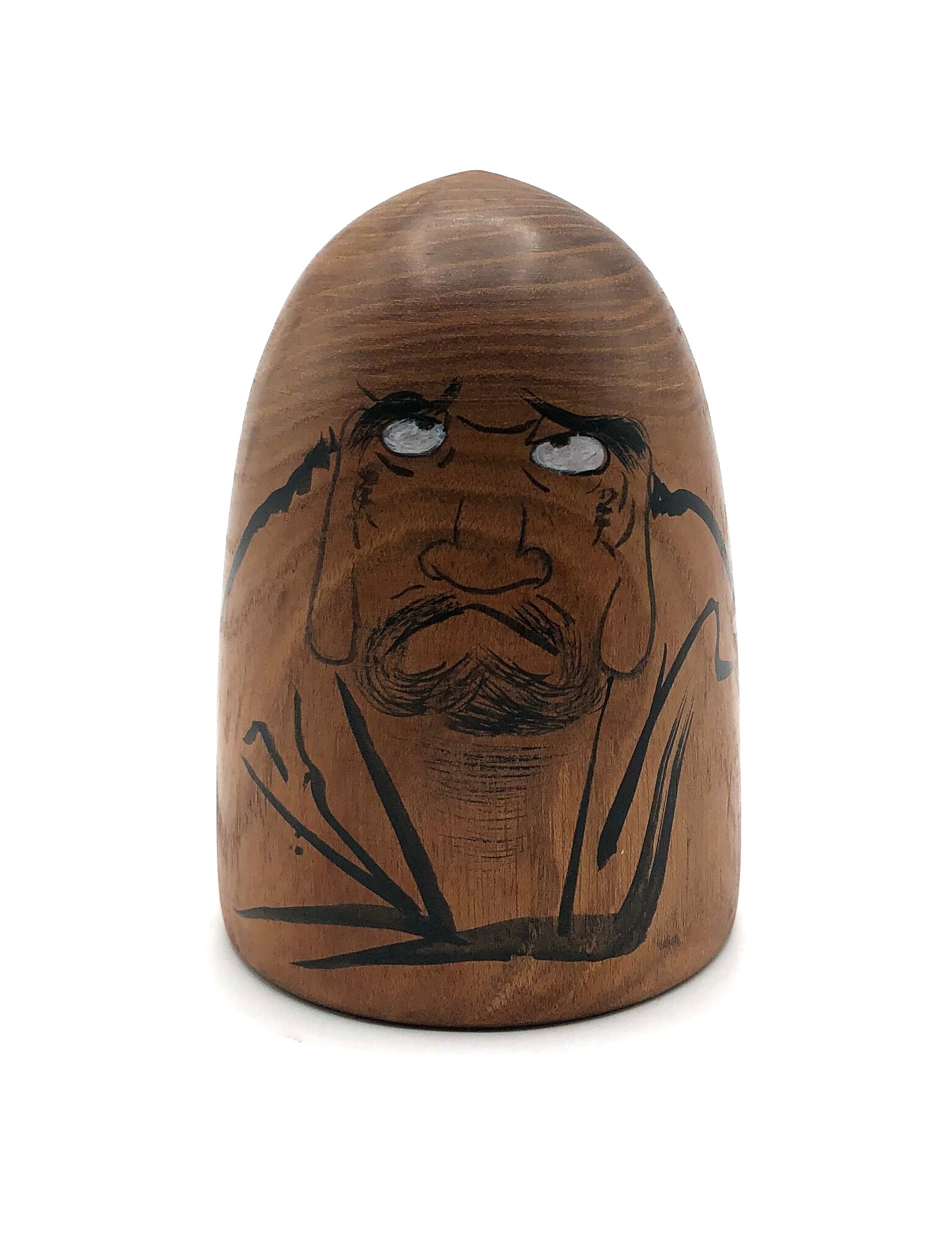 Rare Japanese Interpretation of “Daruma | Bodhidharma” Doll by Shibuya, Shinraku | Notable Vintage Kokeshi