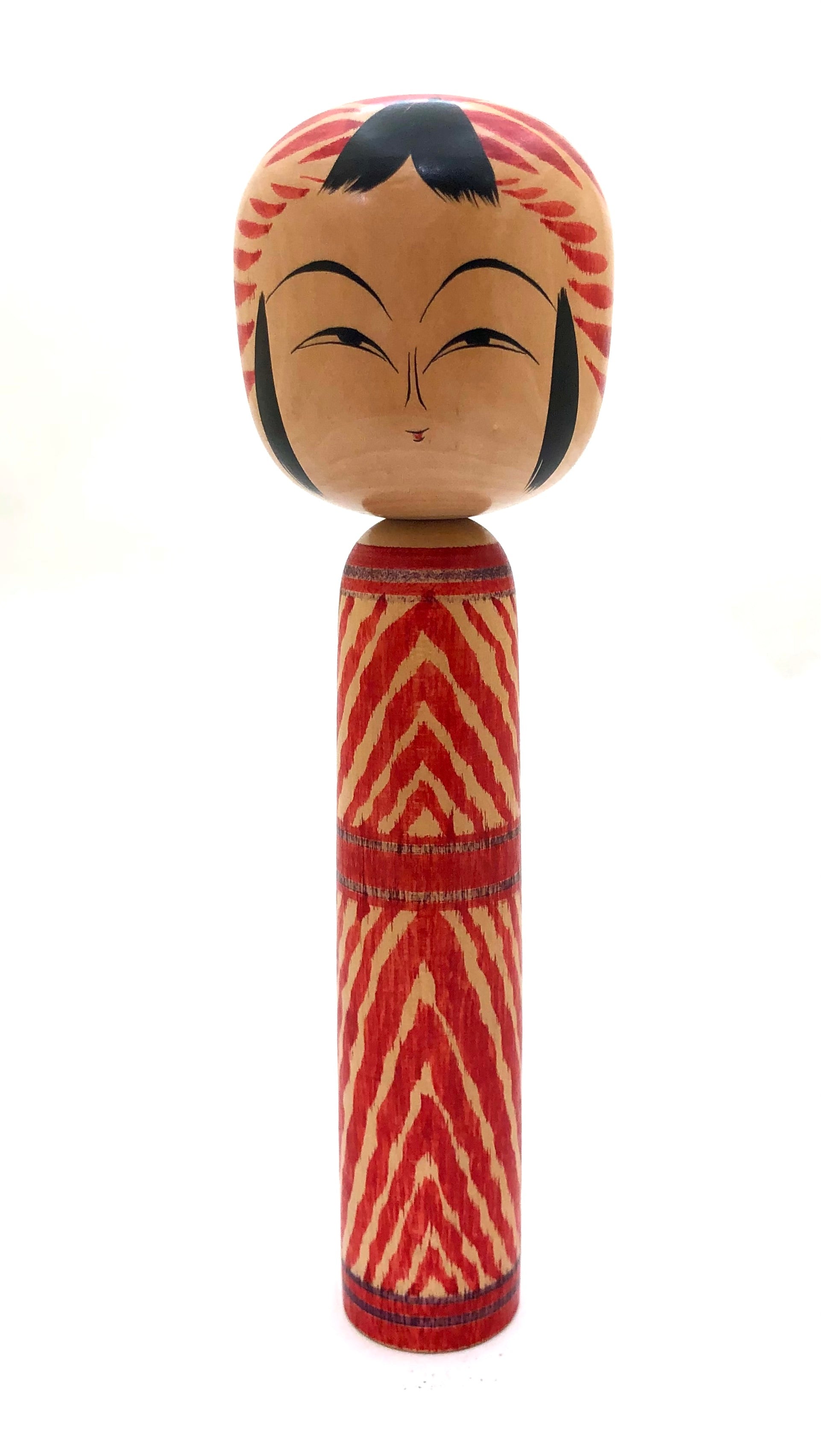 Vintage, RARE Traditional Tougatta Mokumegane Style Kokeshi by Wagamatsu, Yoshio - 1932