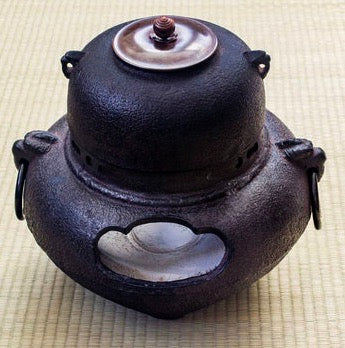 Vintage Japanese Black Lacquer Hibachi Brasier with Copper Insert | Sumidemai Tea Ceremony