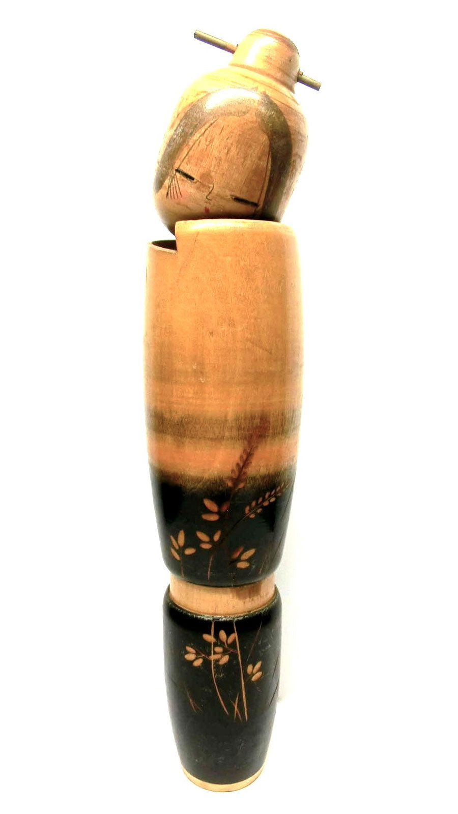 Sosaku Kokeshi by Sato, Suigai entitled: "Hano no aki | Autumn Flowers"