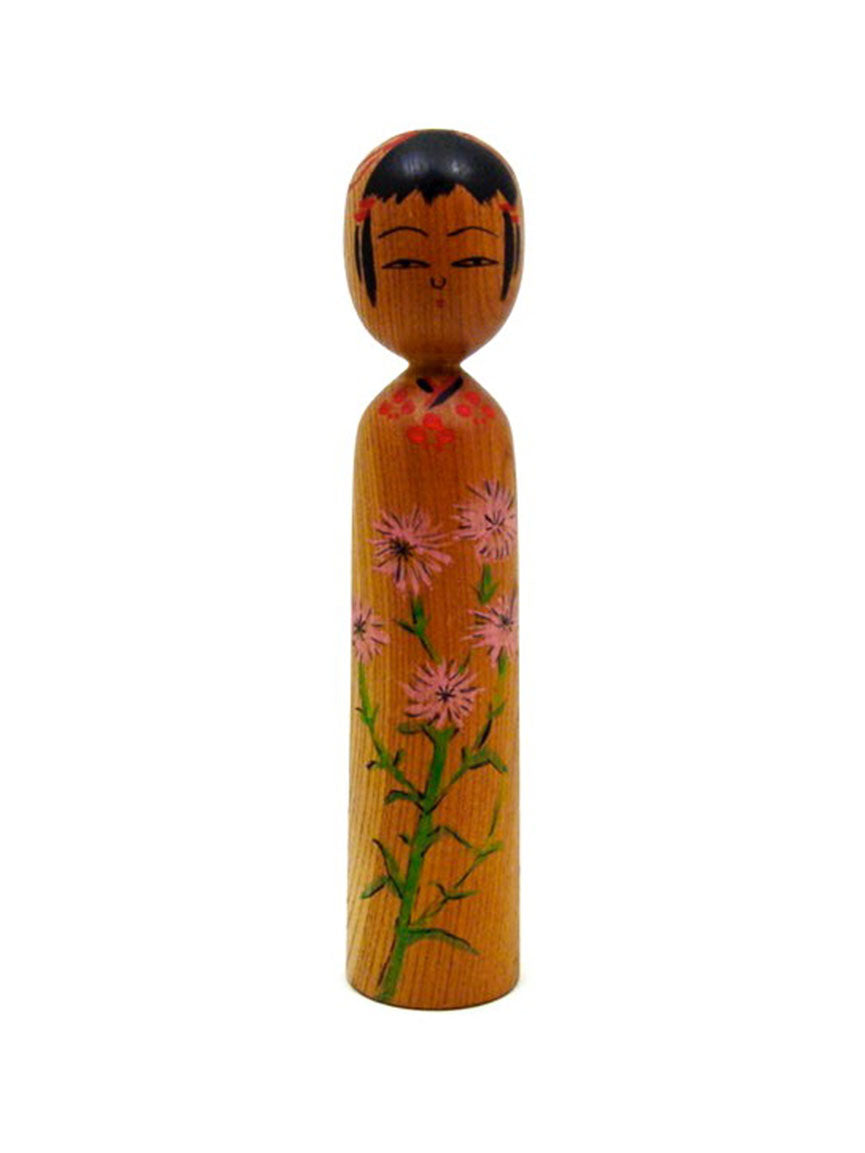 Hanazono | Flower Garden vintage sosaku kokeshi doll by Takano, Yoshiteru