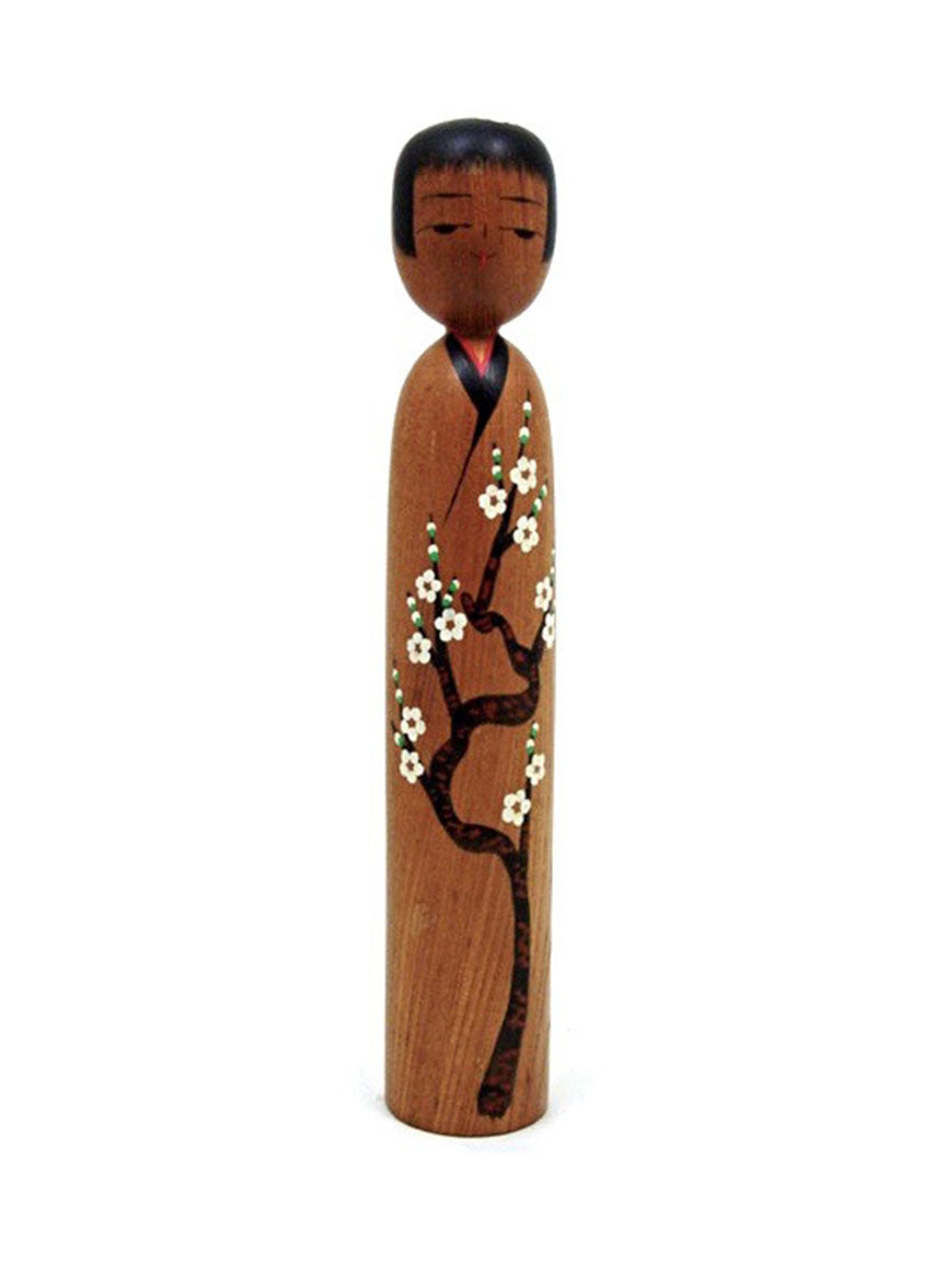 Sosaku Kokeshi entitled: “Shiraume | White Plum” by Onodera, Kouraku