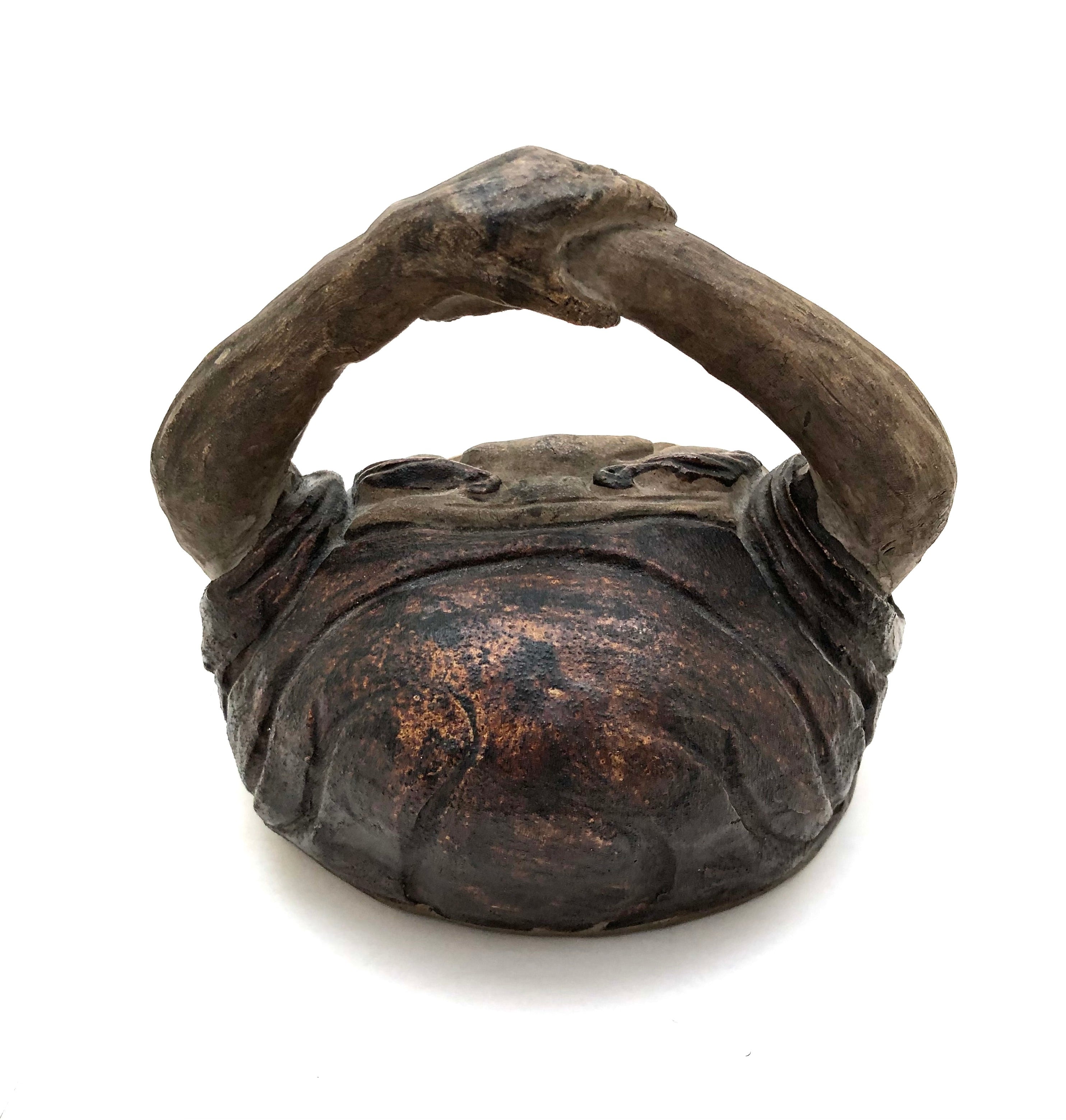 RARE Japanese Antique Echizen yaki Daruma Hand Warmer | Te-aburi Hand Warmer