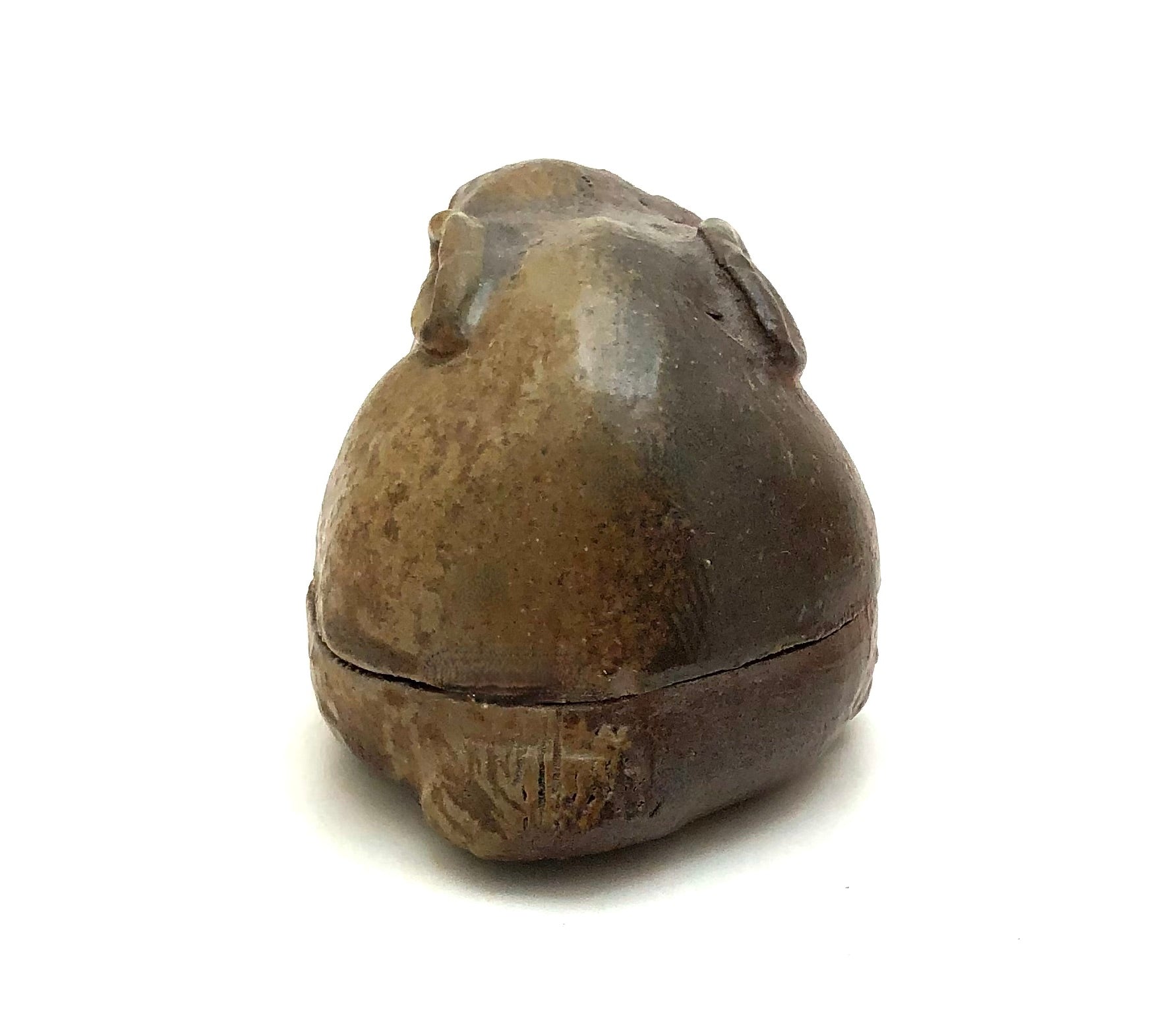 Japanese Antique Bizen-yaki Stoneware Rabbit Kogo / Kougou | Inscribed Koken Hibata